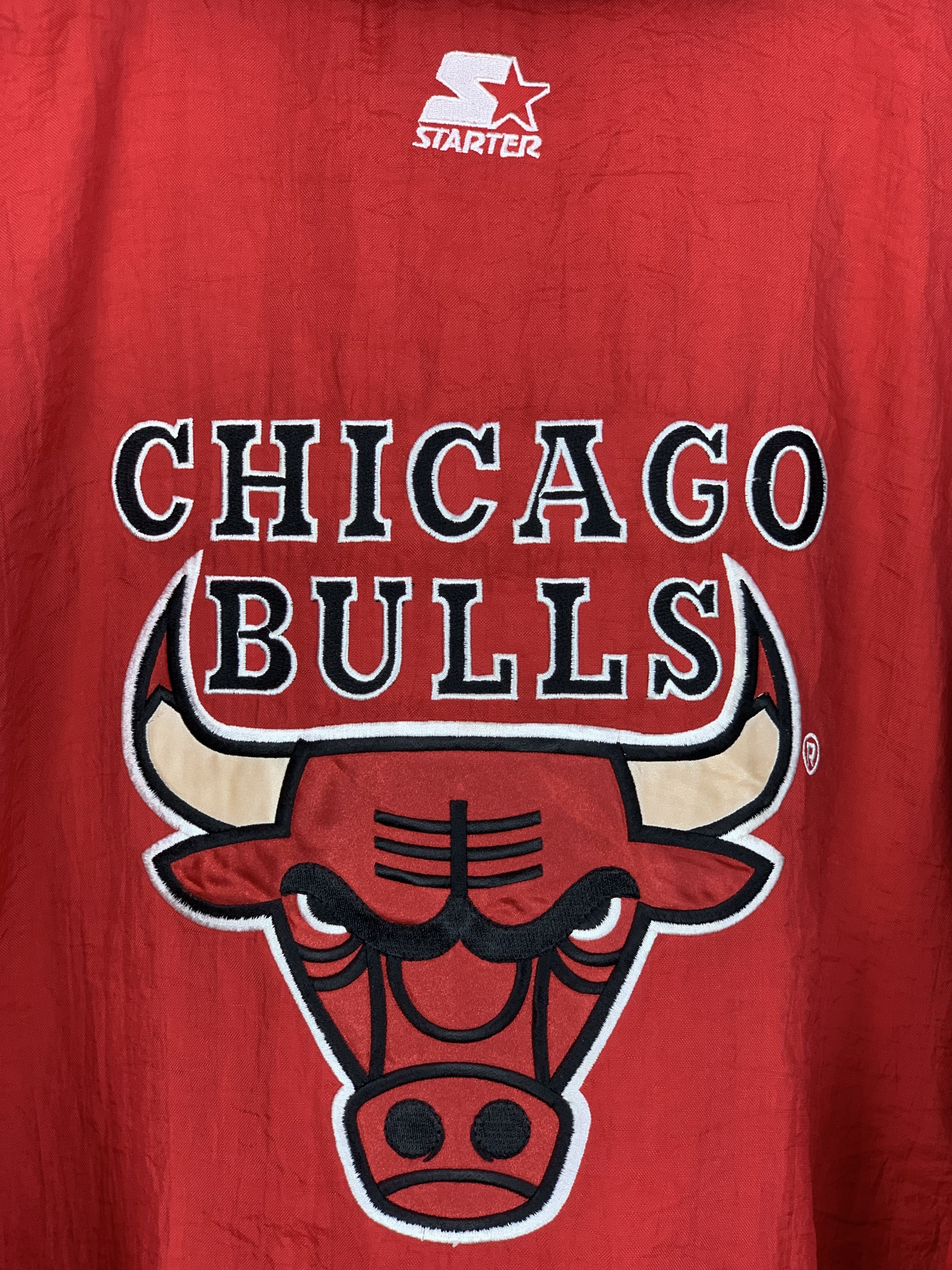 NBA × Starter × Vintage Vintage 90s Chicago Bulls Starter Hoodie Bomber Jacket J1362 Size US L / EU 52-54 / 3 - 6 Thumbnail