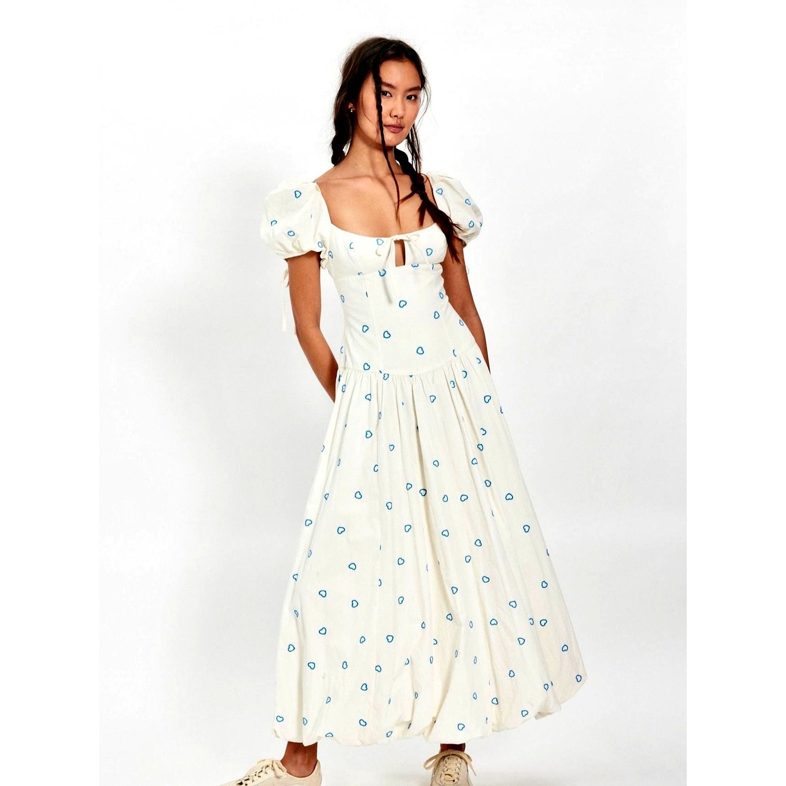 Free People Free People Bali Sprinkled Heart Maxi Dress Tofu Combo 12 Size XL / US 12-14 / IT 48-50 - 5 Thumbnail