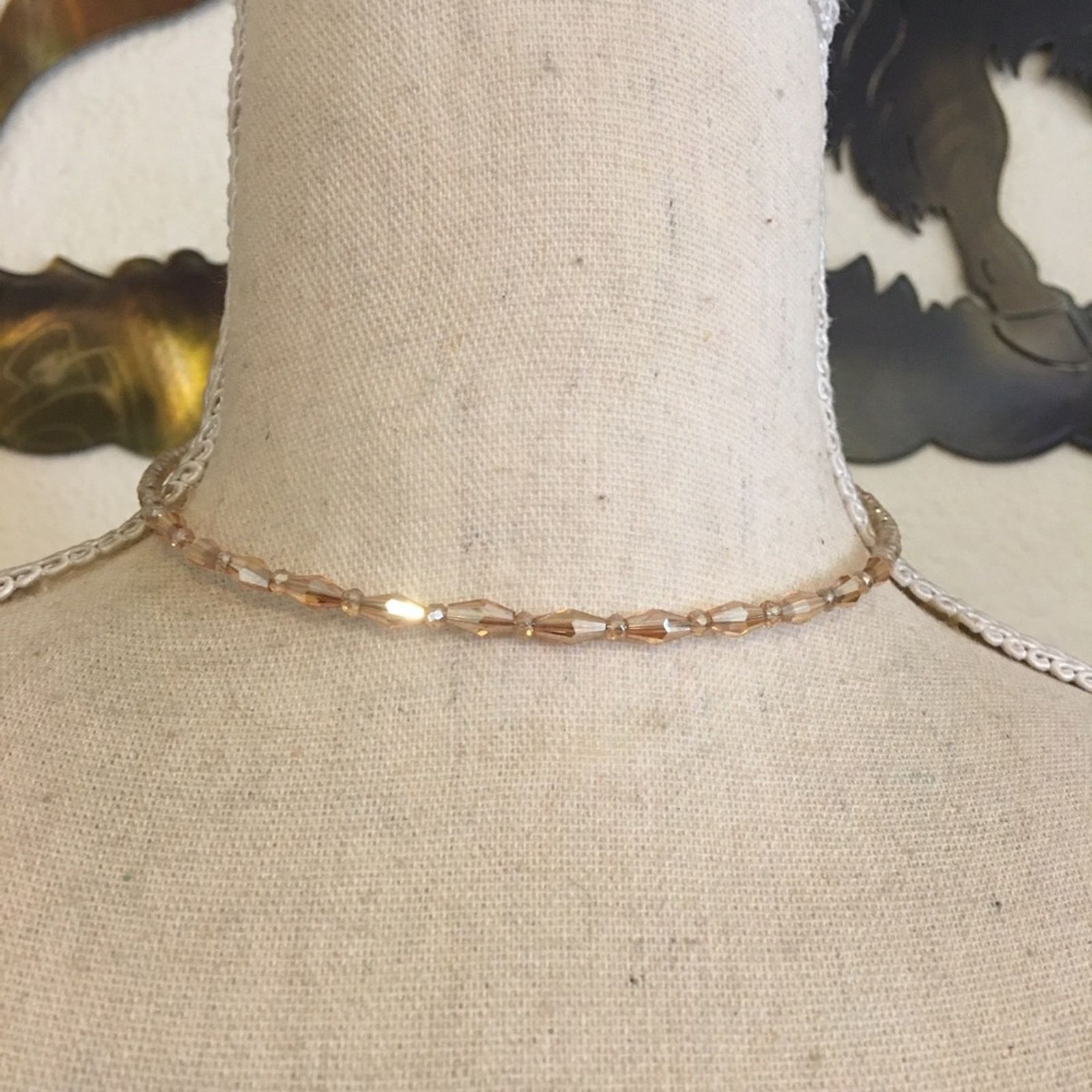 Jewelry Gold tone faceted sparkle bead choker necklace Size ONE SIZE - 1 Thumbnail