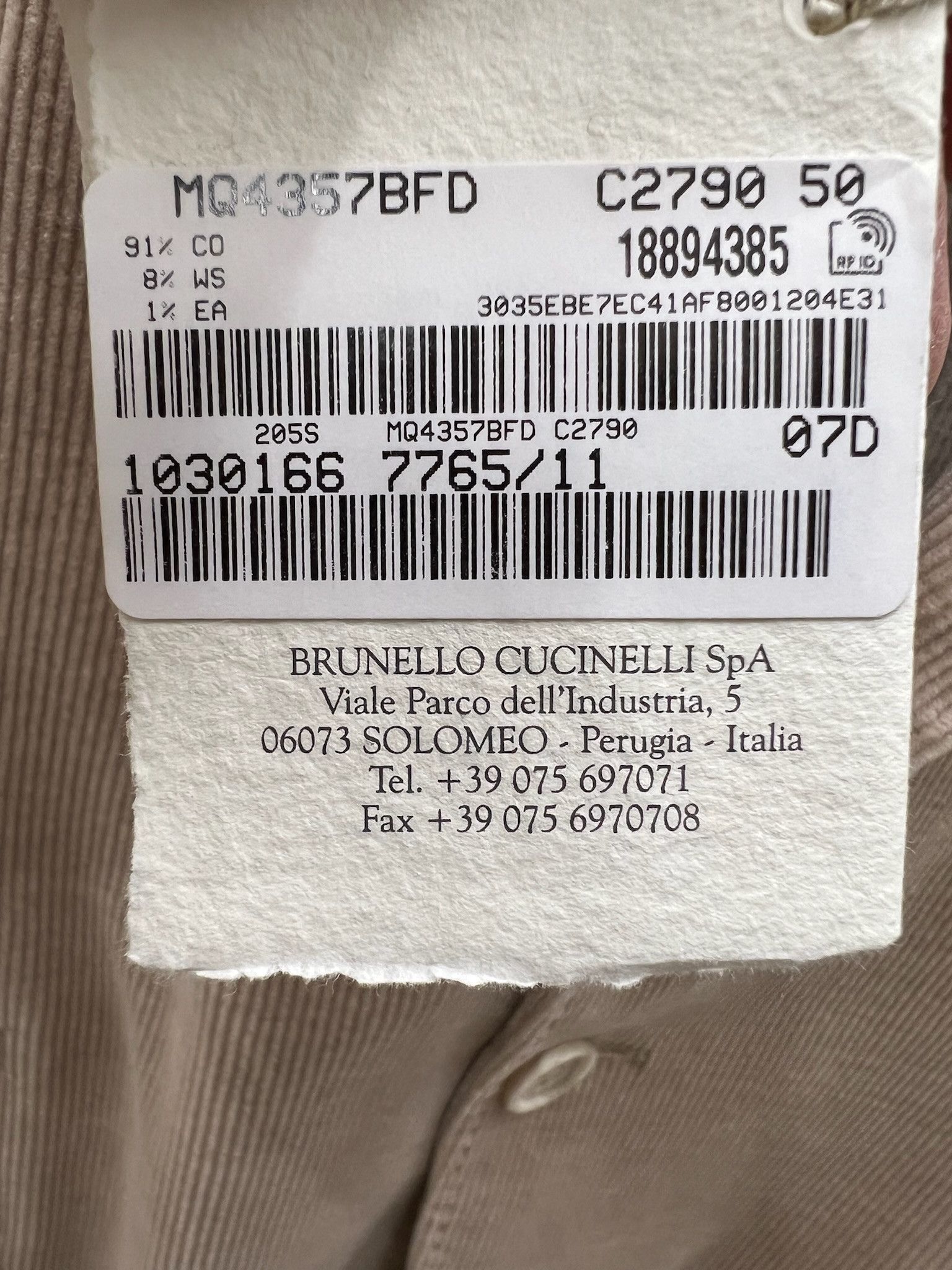 Brunello Cucinelli o1w1db10125 Suit Type Jacket in Ivory Size US M / EU 48-50 / 2 - 2 Thumbnail