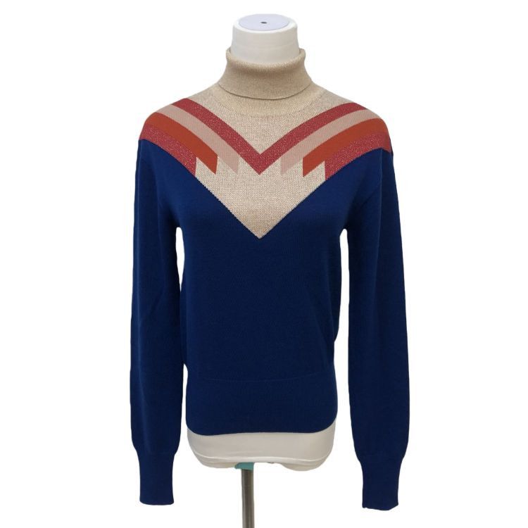 Bottega Veneta Bottega Veneta Chevron Turtleneck Sweater Size 40 Size S / US 4 / IT 40 - 1 Thumbnail