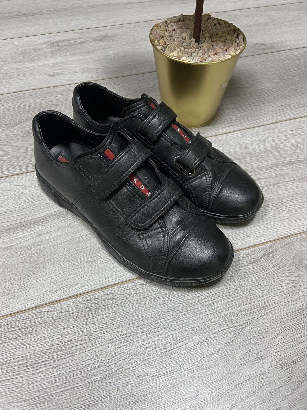 Prada Prada red tab velcro vintage leather sneakers Size US 8 / EU 41 - 3 Thumbnail
