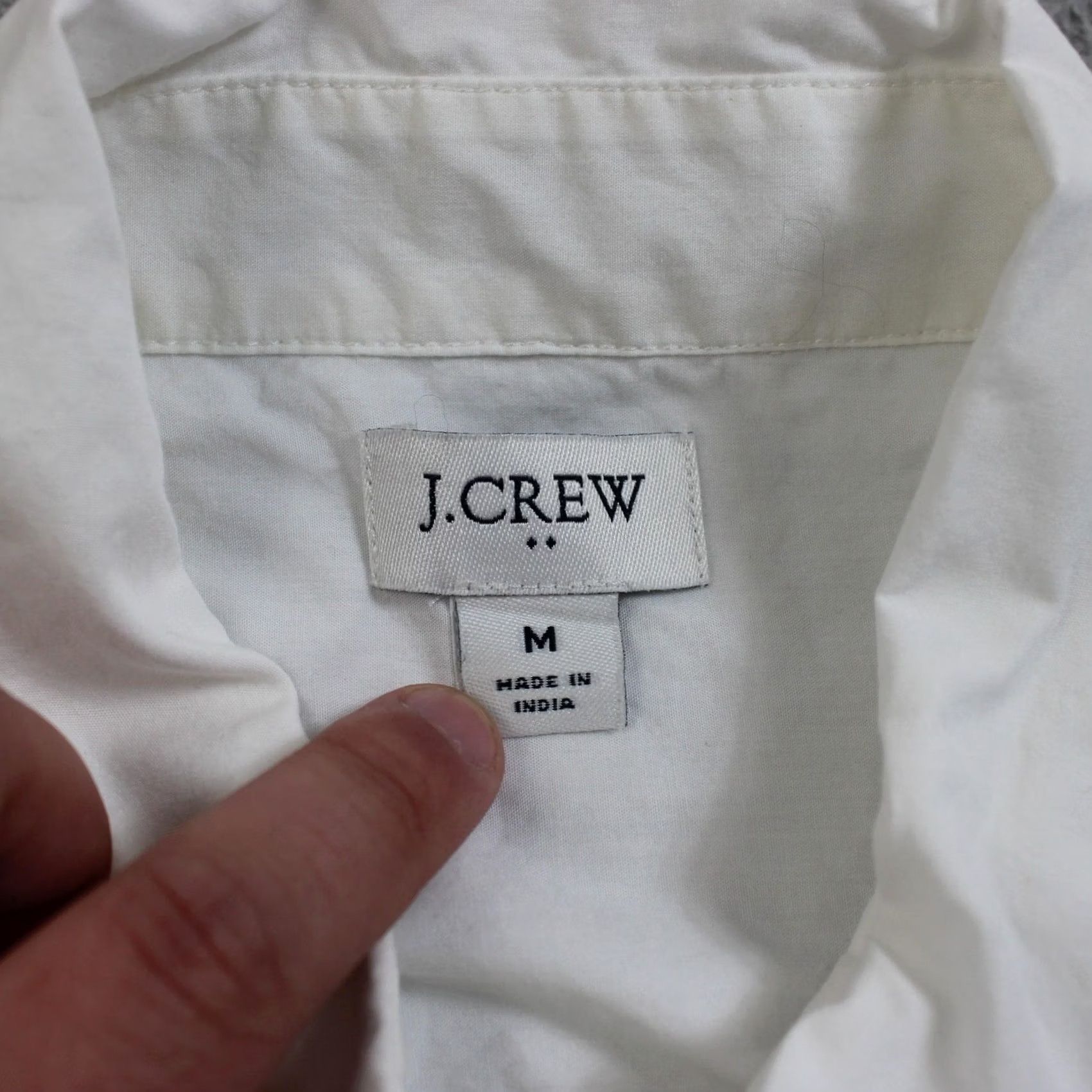 J.Crew J Crew Shirt Mens Medium White Solid Button Long Sleeve Cotton Office Heritage Size US M / EU 48-50 / 2 - 3 Thumbnail
