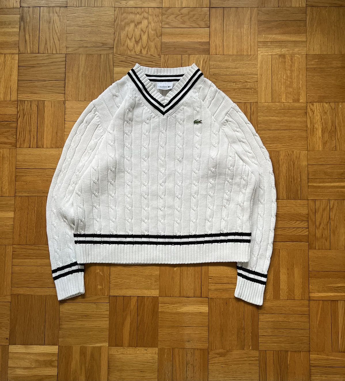 Lacoste Braid Sweater Lacoste White Small Logo Size US L / EU 52-54 / 3 - 1 Thumbnail