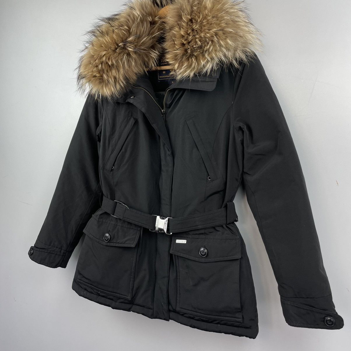 Woolrich Woolen Mills Woolrich Women’s Arctic Parka with Real Fur Trim & Belt Size M / US 6-8 / IT 42-44 - 4 Thumbnail