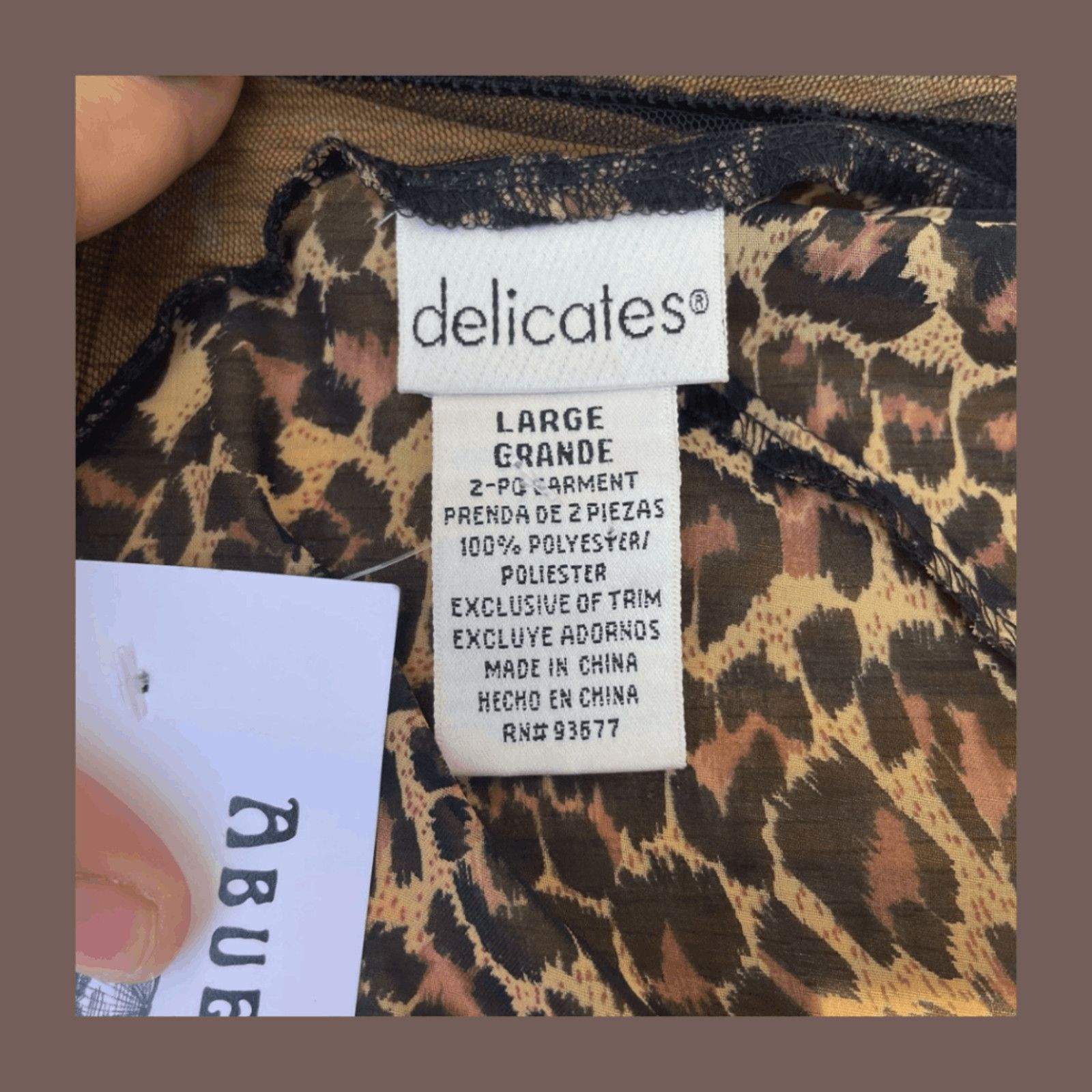 Vintage VTG Slip Dress | Delicates Leopard Print | Y2K Lingeriecore Size L / US 10 / IT 46 - 4 Thumbnail