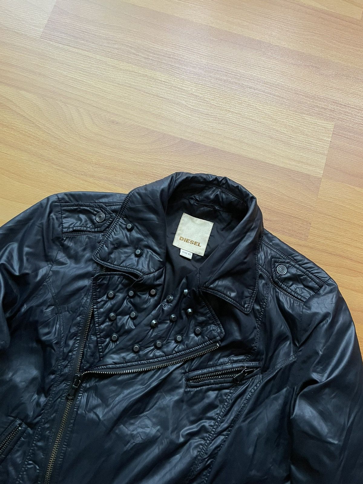 Diesel Vintage Diesel Logo Avant Garde Biker Jacket Backprint Size XS / US 0-2 / IT 36-38 - 10 Thumbnail