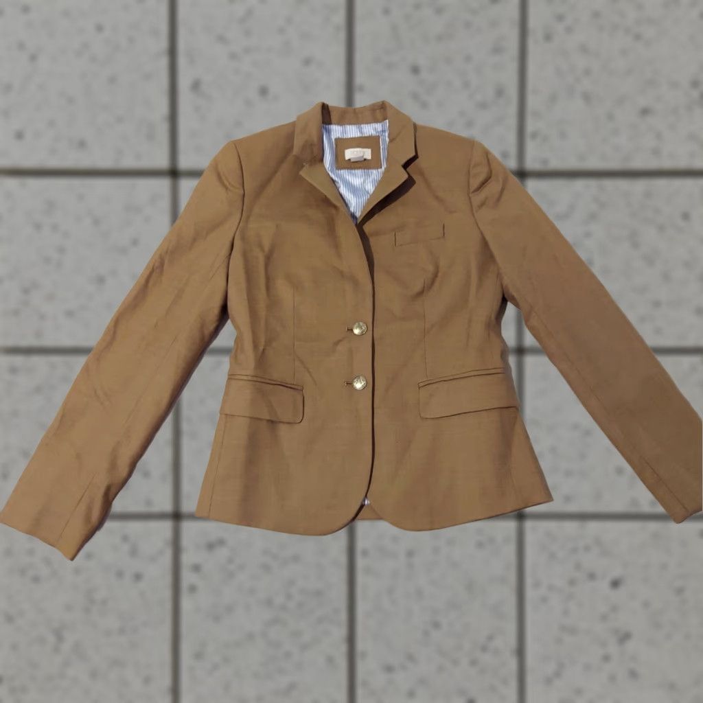 J.Crew Womens J.Crew Blazer Wool Beige 0 XS? Size XS / US 0-2 / IT 36-38 - 1 Thumbnail