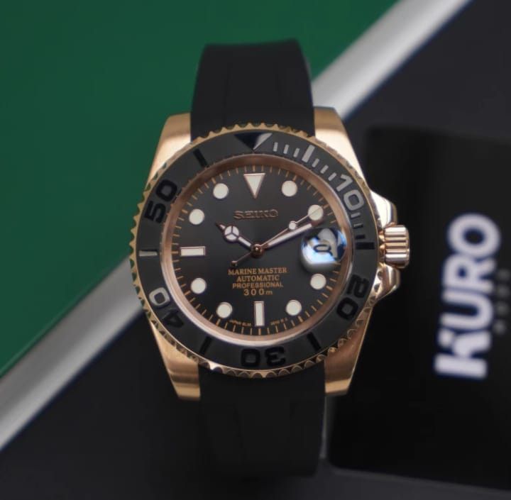 Seiko Seiko Yachtmaster Rose Gold NH35 AUTOMATIC Black Dial Size 40 - 2 Thumbnail