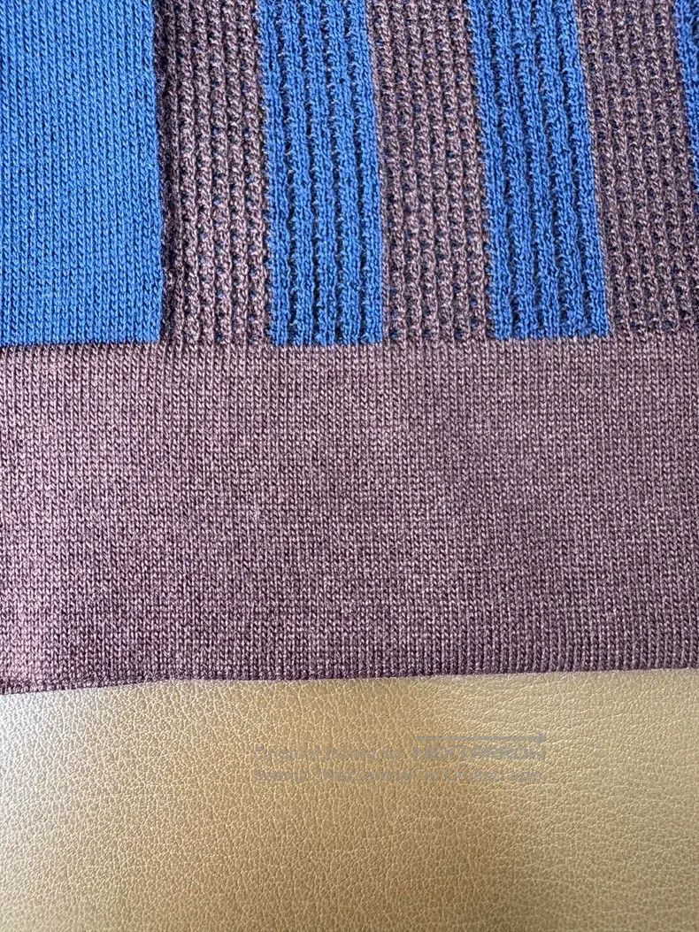 Hermes Hermes Blue Brown Geometric Pattern Round Neck Short Sleev Size XS / US 0-2 / IT 36-38 - 9 Thumbnail