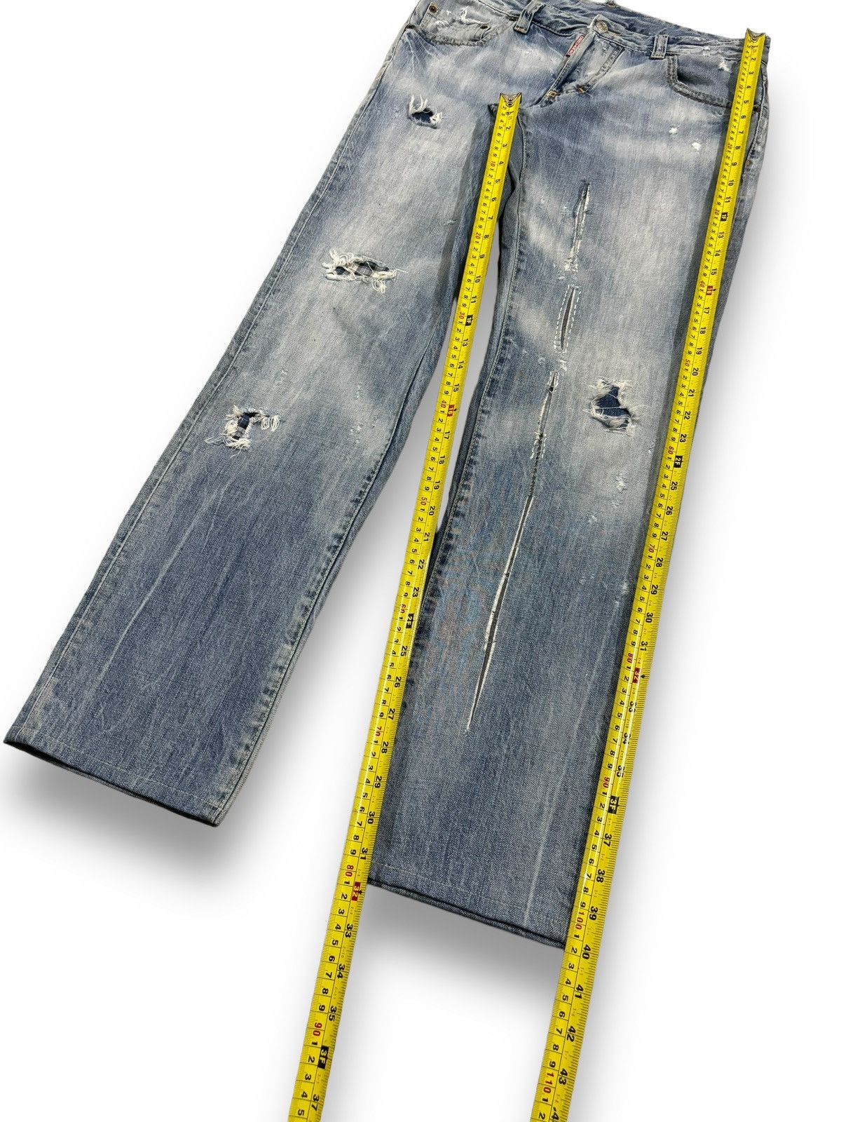 Dsquared2 Vintage Dsquared2 Sashiko Stitched Distressed Grunge Jeans Size US 31 - 16 Thumbnail