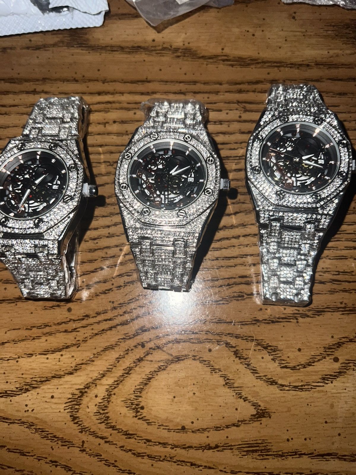 Designer Iced White Skeleton Watch Size ONE SIZE - 1 Thumbnail
