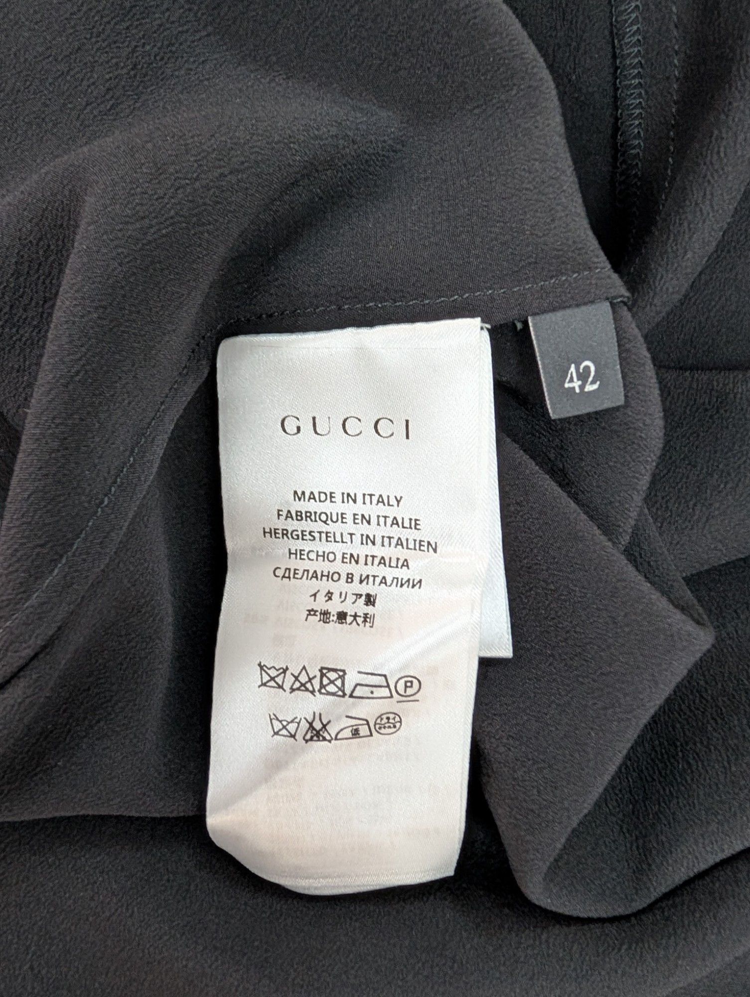 Gucci Gucci Black Silk Blouse With Whitefrill Trim Size M / US 6-8 / IT 42-44 - 11 Thumbnail