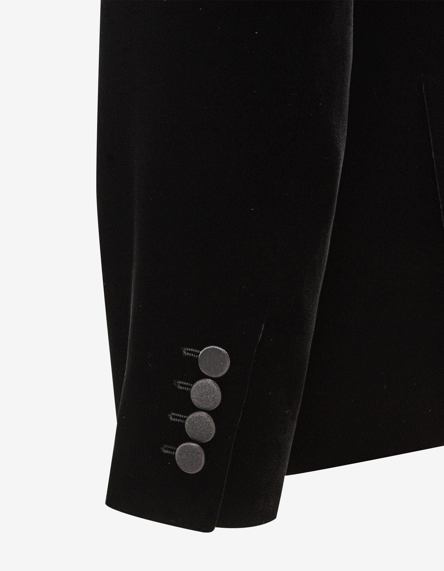 Saint Laurent Paris Black Velvet Blazer Jacket Size 54R - 5 Thumbnail