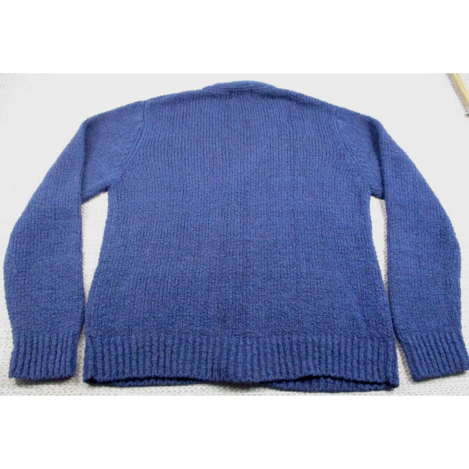 Vintage VINTAGE Leroy Sweater Cardigan Mens Large Blue 80s Knit Woven Button Front V-Neck Classic Pocketed Cardigan Mens Size US L / EU 52-54 / 3 - 6 Thumbnail