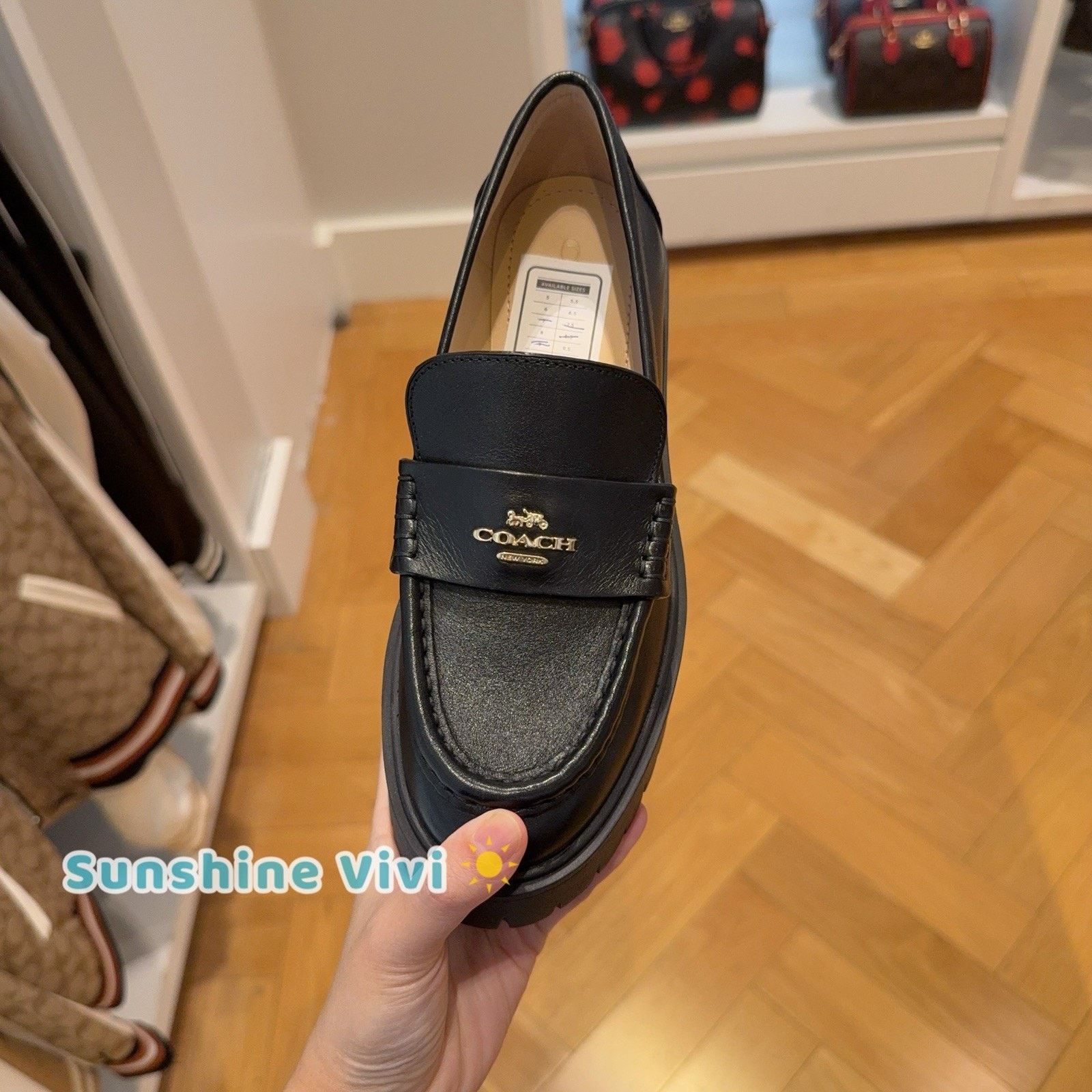 Coach NEW In Box COACH Ruthie Loafer Women Black Leather CM587 us5 Size US 5 / IT 35 - 1 Thumbnail