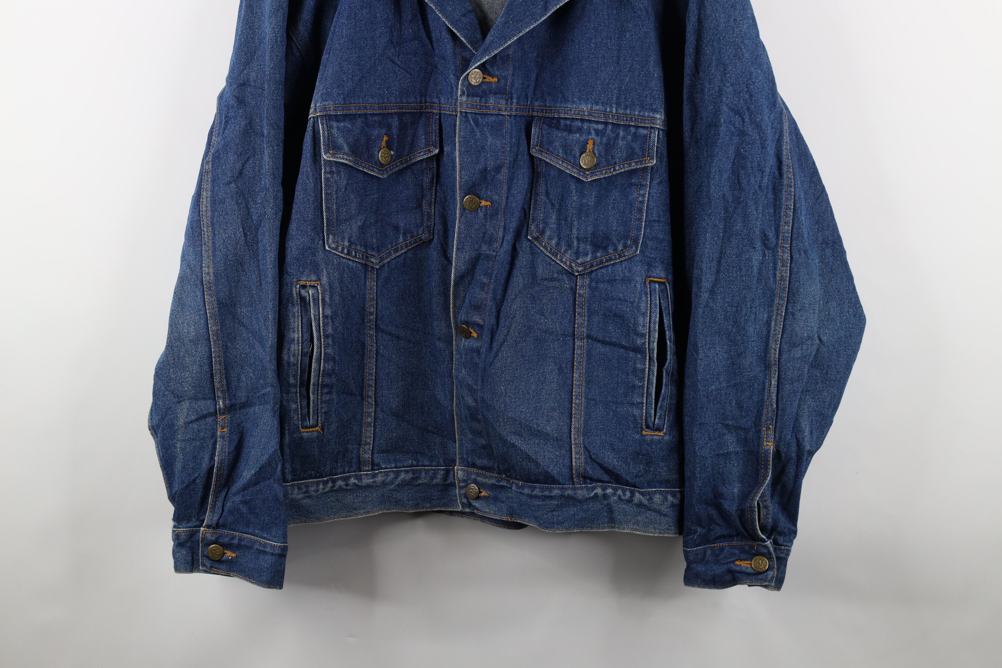 Marlboro × Vintage Vintage 90s Marlboro Collar Denim Trucker Jacket Blue Size US XL / EU 56 / 4 - 3 Thumbnail