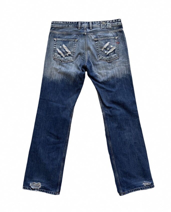 Diesel Distressed Denim Pants Racing Logo