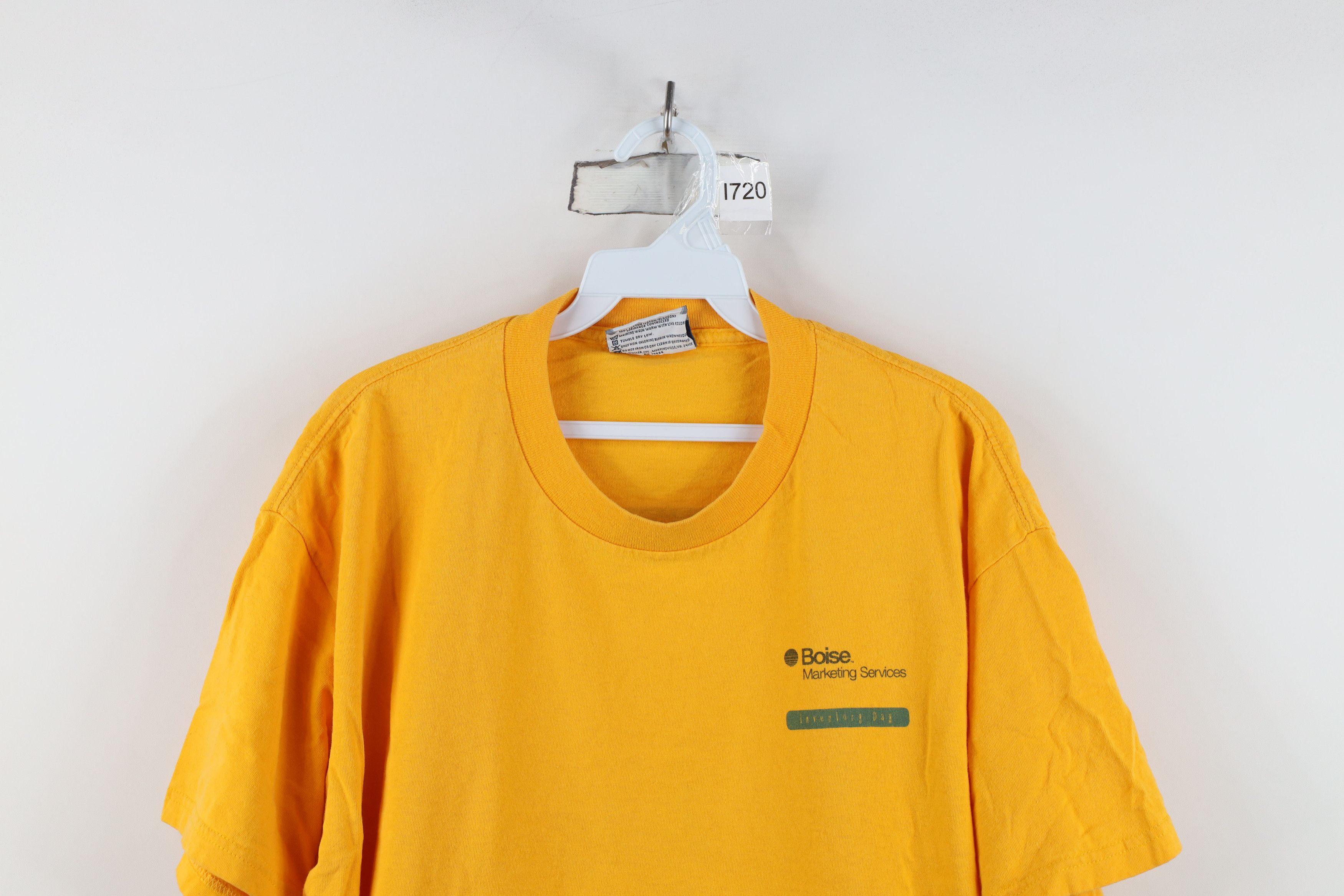 Vintage Vintage 90s Boise Marketing Services T-Shirt Yellow USA Size US L / EU 52-54 / 3 - 2 Thumbnail