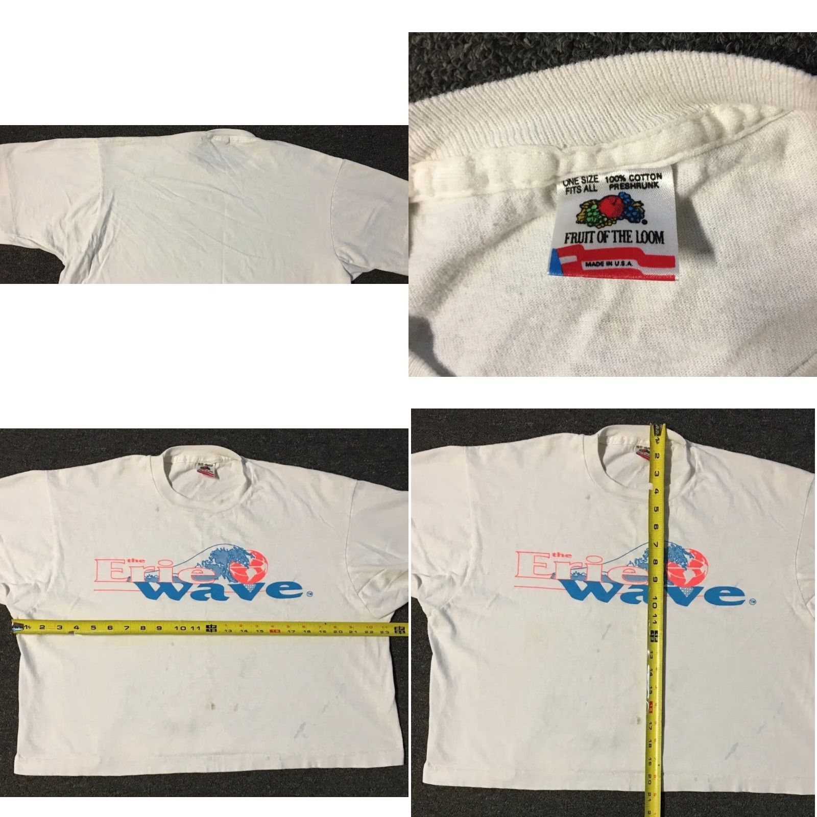 Vintage VINTAGE 90s Erie Wave Crop Shirt World Basketball League Defunct Team Faded Cropped Shirt White Size ONE SIZE - 8 Thumbnail
