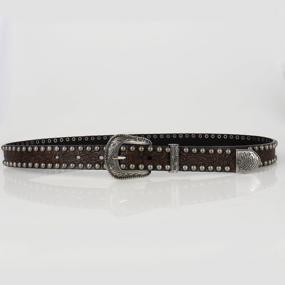 Japanese Brand × Vintage Gothic Studded Belt (cement gray) Size ONE SIZE - 2 Thumbnail