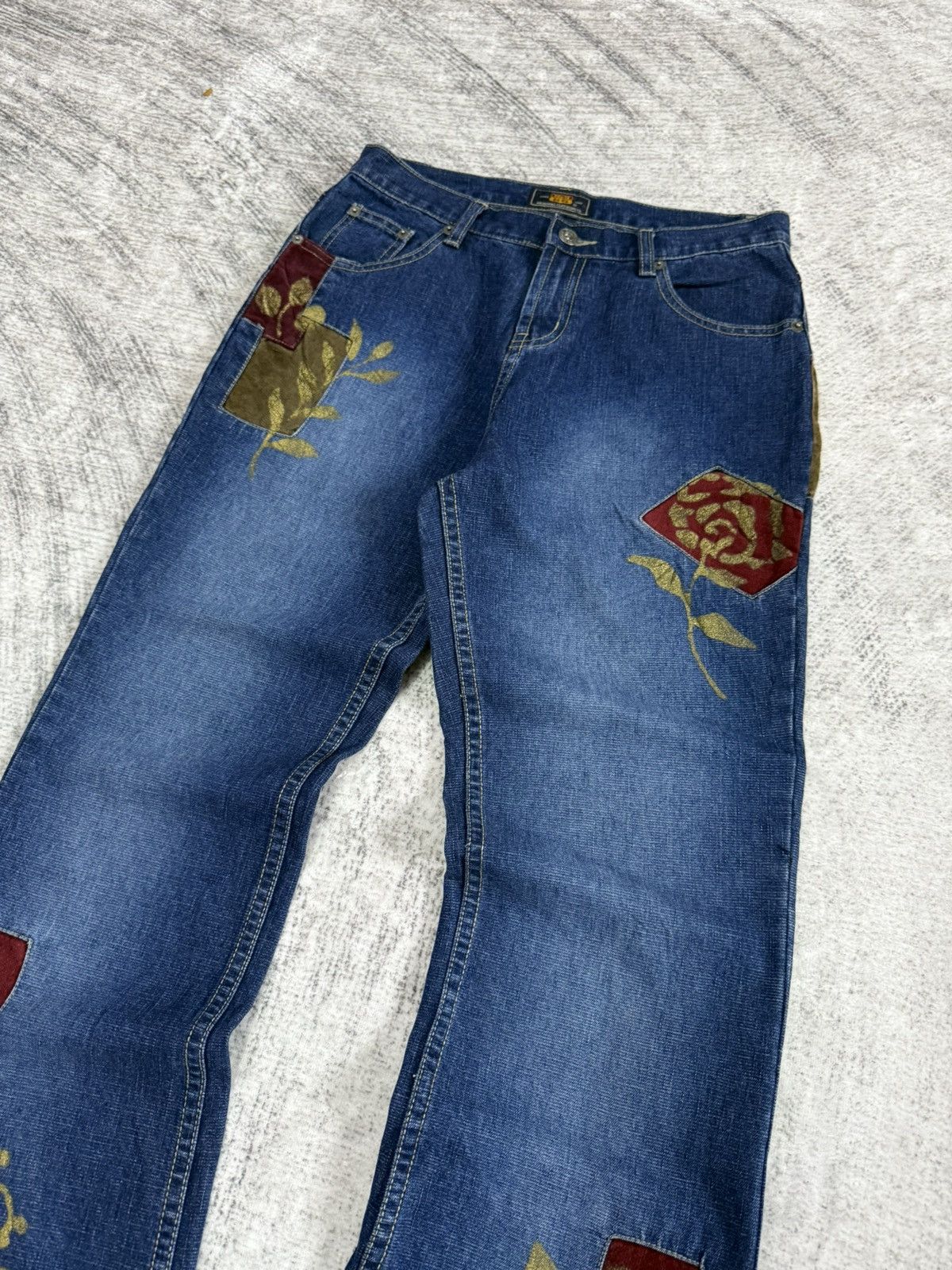 Japanese Brand × Tornado Mart Tornado Mart Style Patch Work Flared Jeans Route 66 Size US 28 / EU 44 - 3 Thumbnail