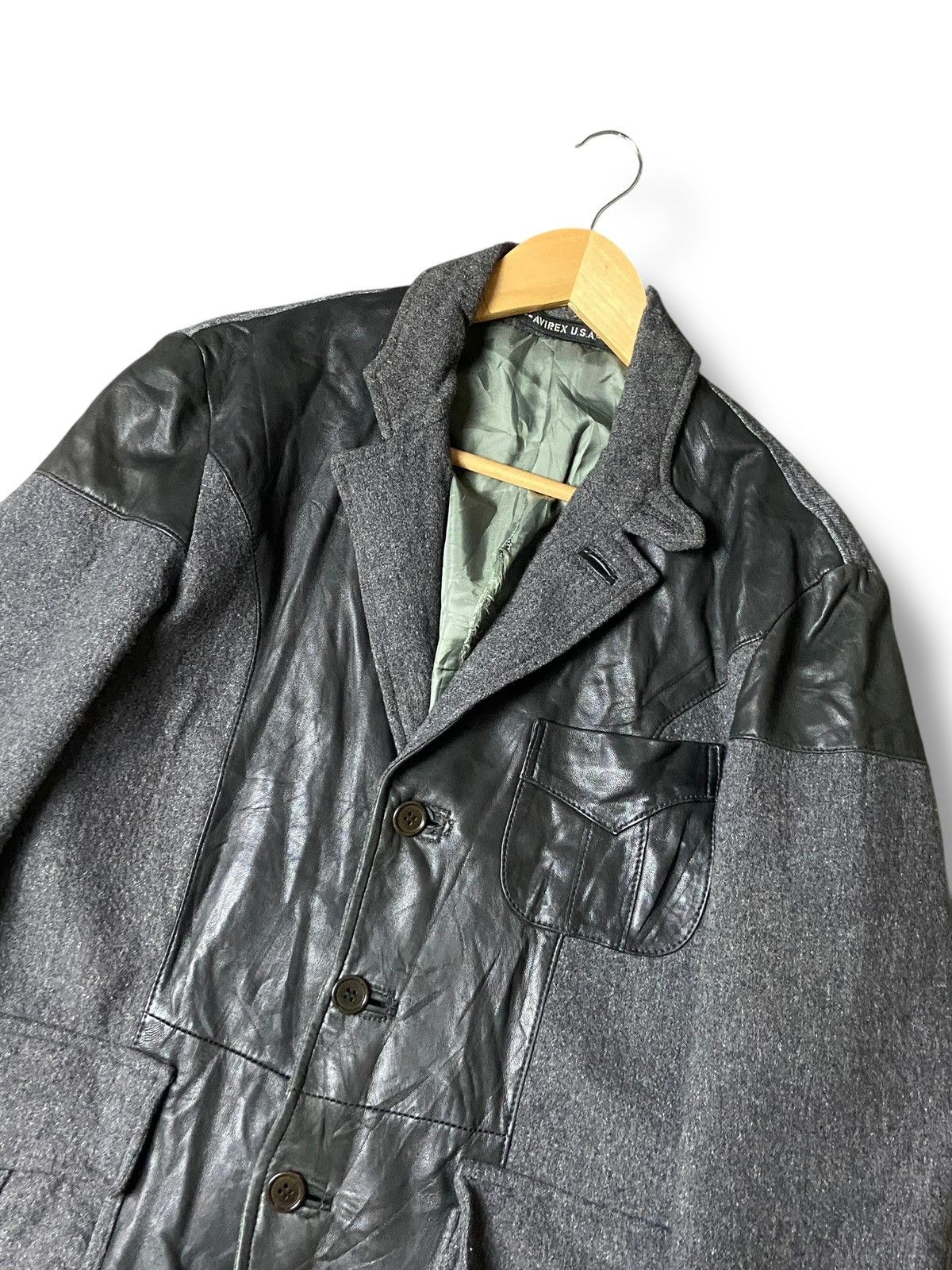 Avirex Avirex Hybrid Leather Patch Wool Jacket (157) Size US M / EU 48-50 / 2 - 6 Thumbnail
