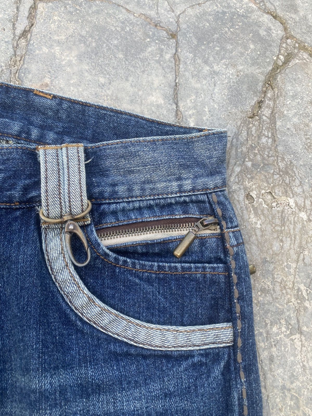 Japanese Brand B.S RAW Claw Mark Twisted Flared Jeans Size US 30 / EU 46 - 9 Thumbnail