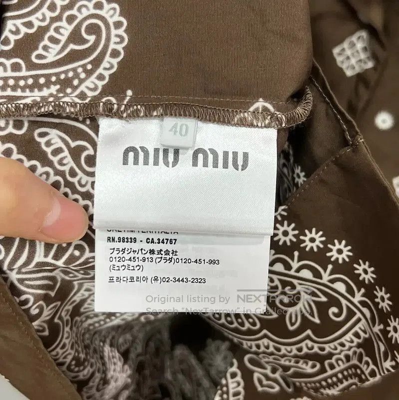 Miu Miu Miu Miu Brown Printed Short Sleeve Shirt . Size L / US 10 / IT 46 - 5 Thumbnail