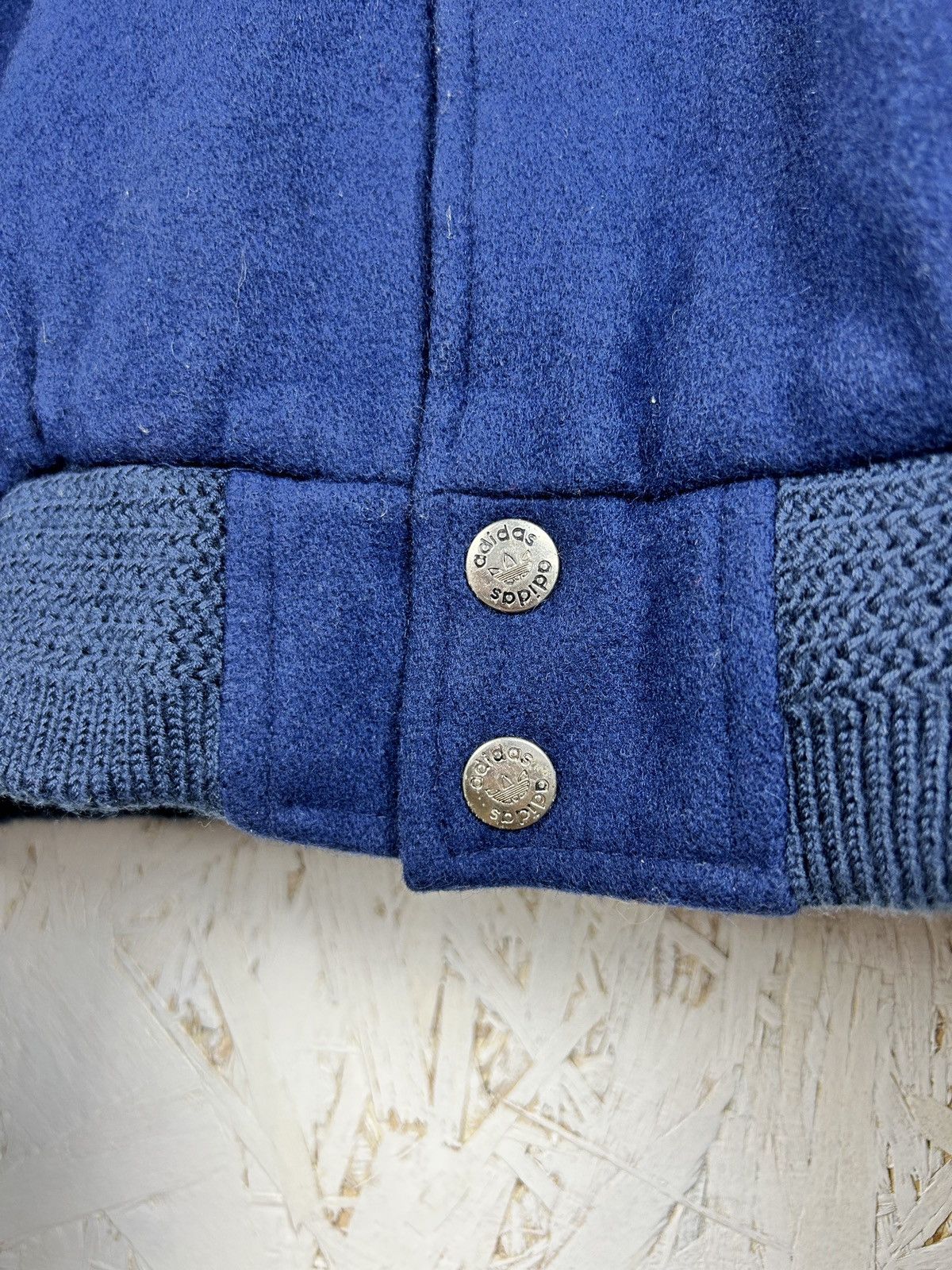 Adidas 90s Adidas America Wool Leather Varsity Bomber Jacket Blue S Size US S / EU 44-46 / 1 - 4 Thumbnail