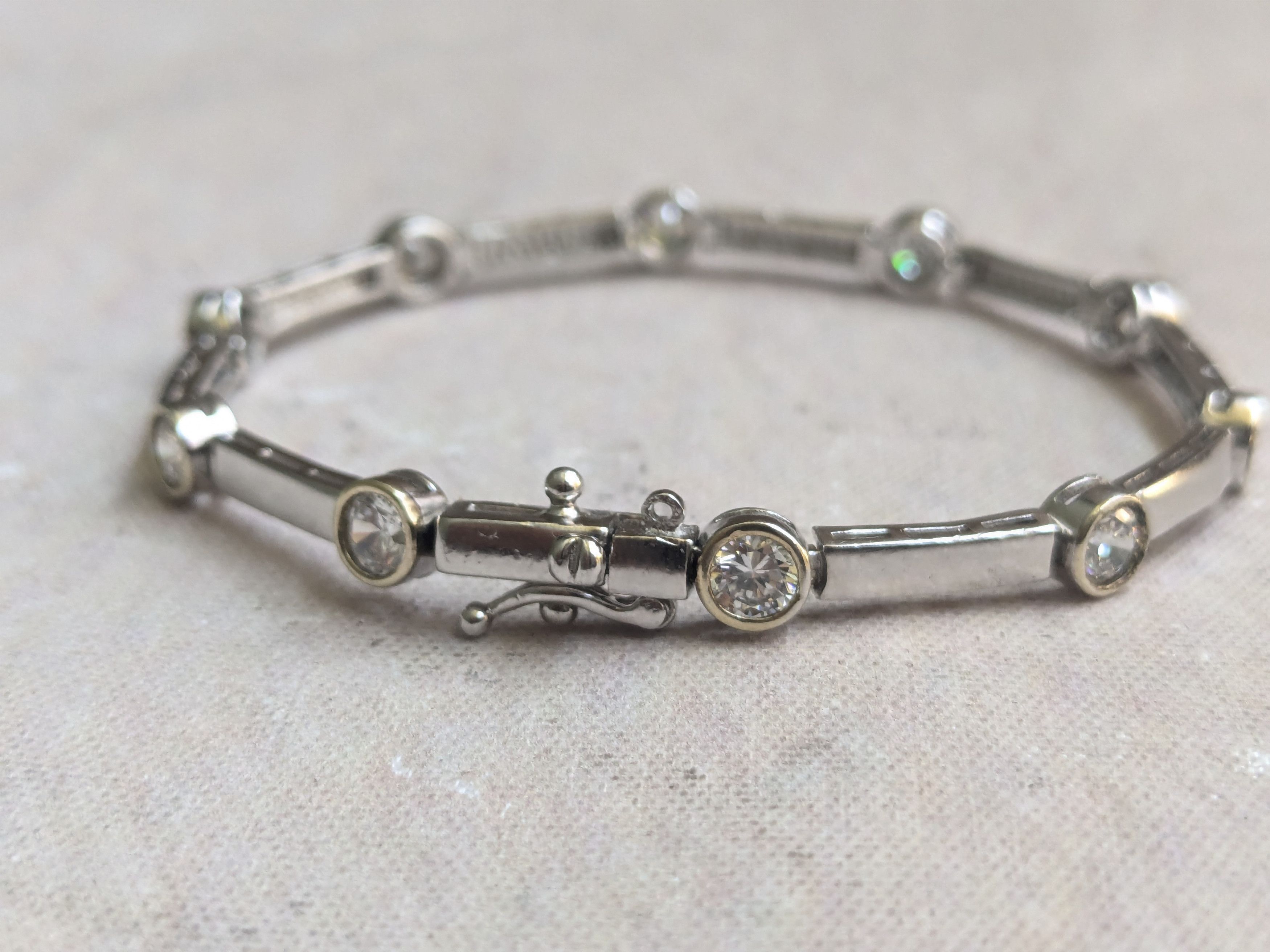 Sterling Silver Sterling Silver Tennis Bracelet 6.75" Clear CZ Size ONE SIZE - 4 Thumbnail