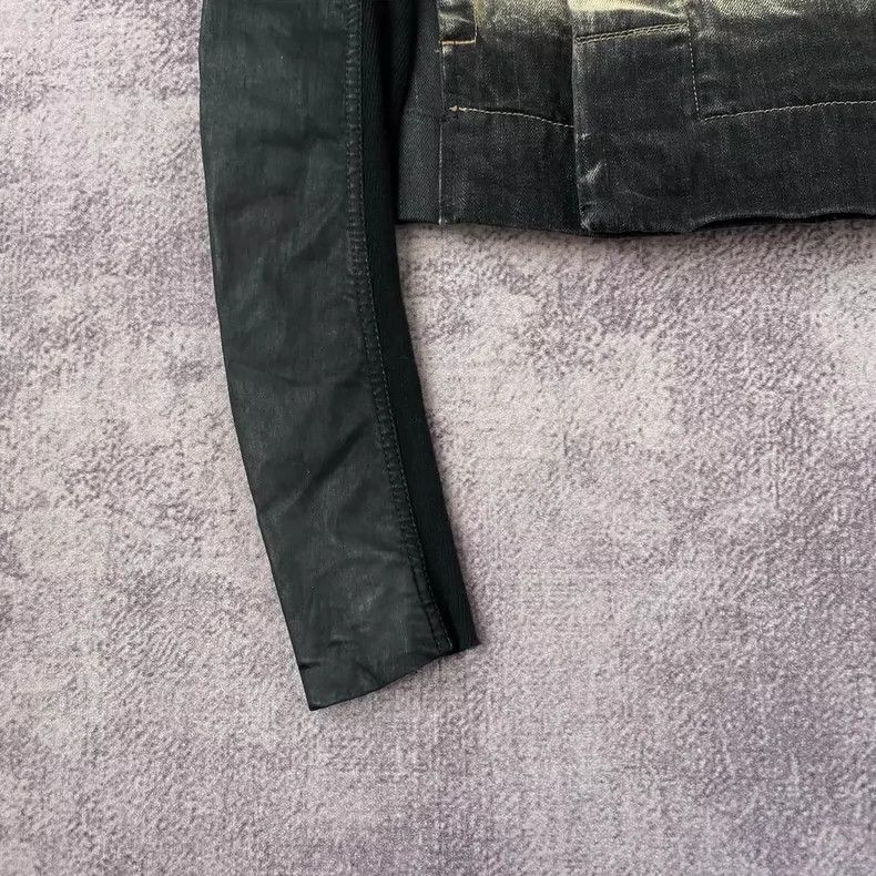 Rick Owens Rick owens Denim paneled waxed lapel cropped jacket Size US S / EU 44-46 / 1 - 6 Thumbnail