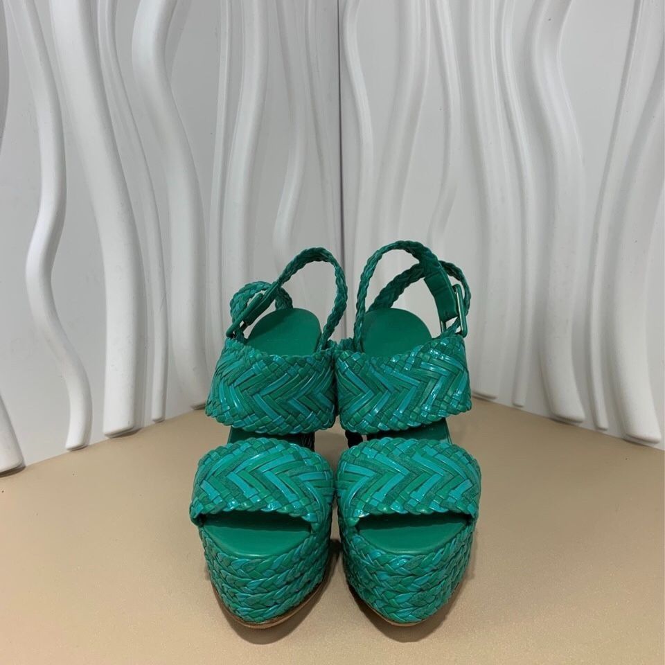 Hermes Hermès Green Woven Lace-Up Sandals Wedges Size 36 New Full S Size US 6 / IT 36 - 5 Thumbnail