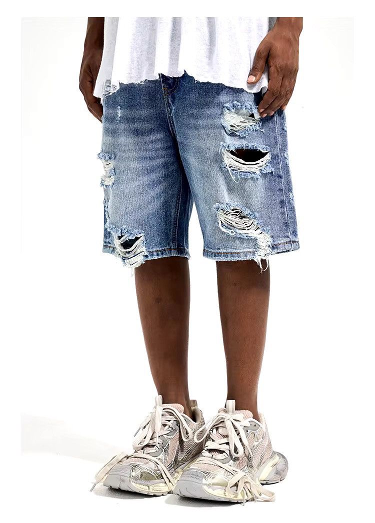 Japanese Brand × Vintage Streetwear Baggy Frayed Ripped Hole Jorts Size US 32 / EU 48 - 5 Thumbnail