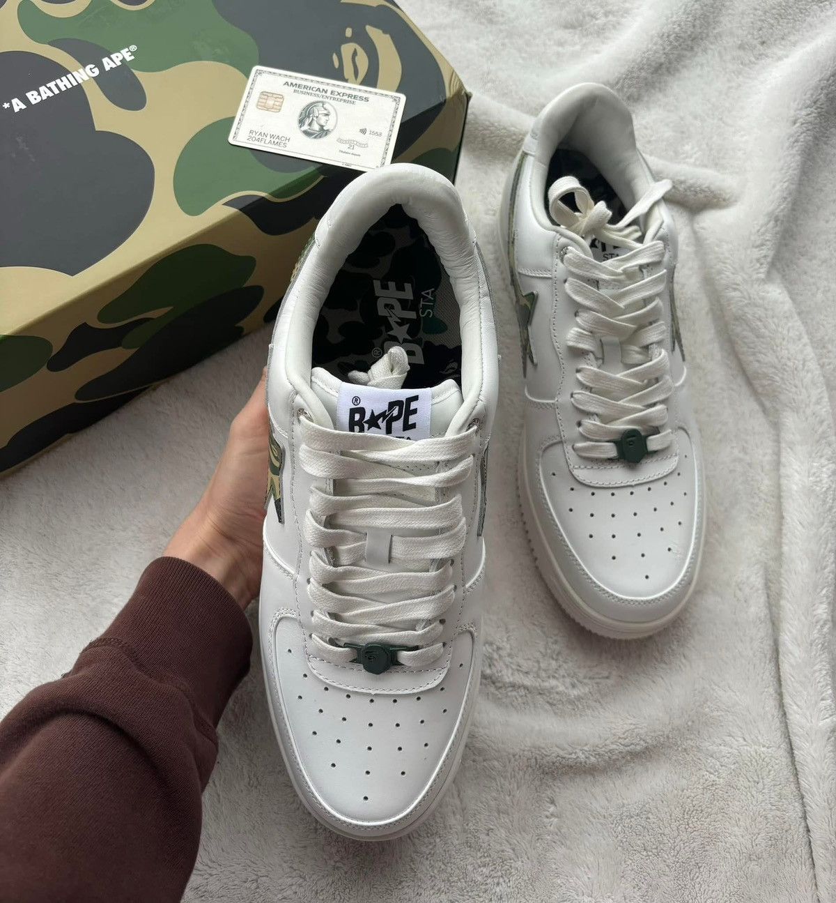 Bape Bape Sta White/Camo Classic Sneakers Size US 13 / EU 46 - 7 Thumbnail