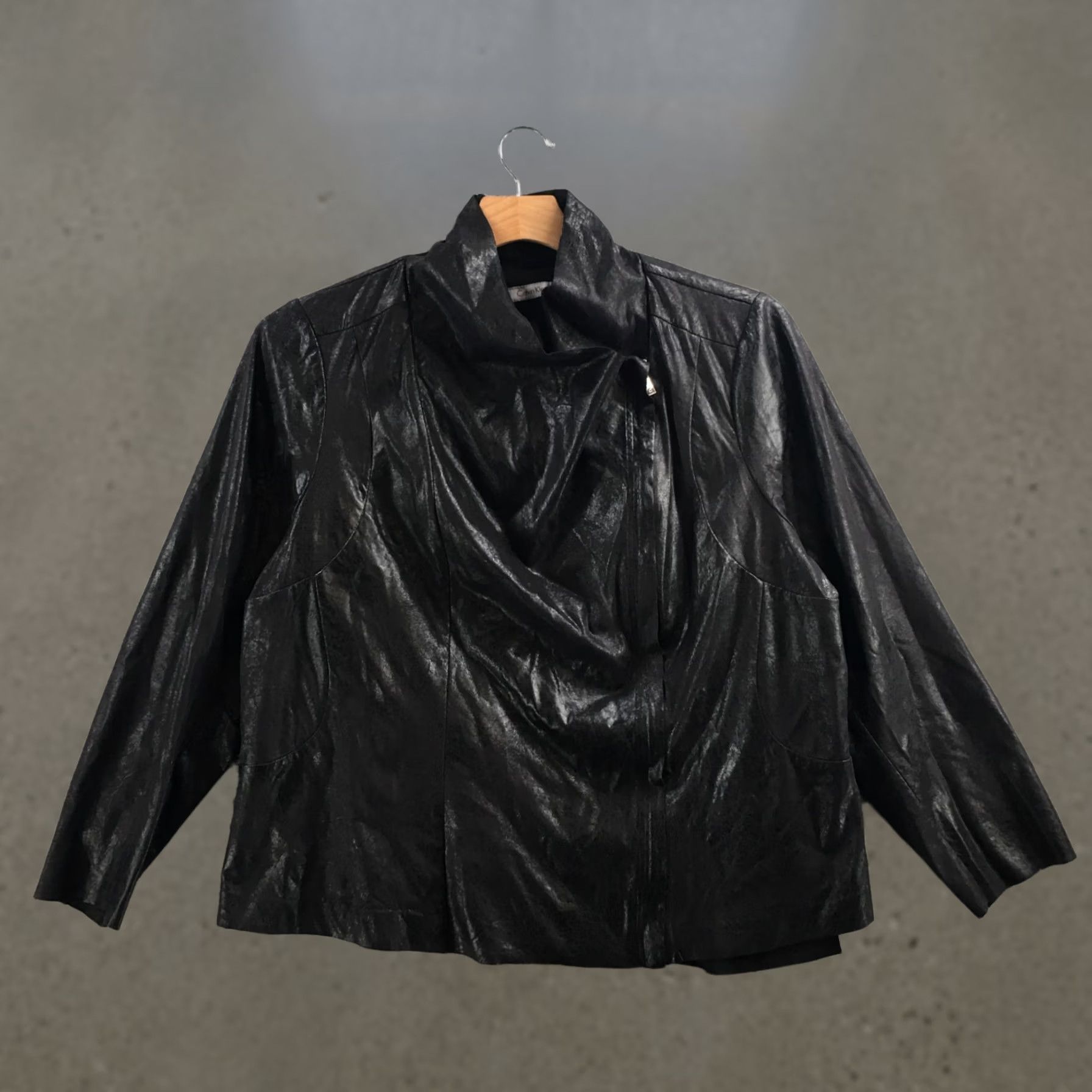 Calvin Klein Calvin Klein Biker Jacket Womens Small Black Faux Leather Long Sleeve Zip Up Size S / US 4 / IT 40 - 1 Thumbnail