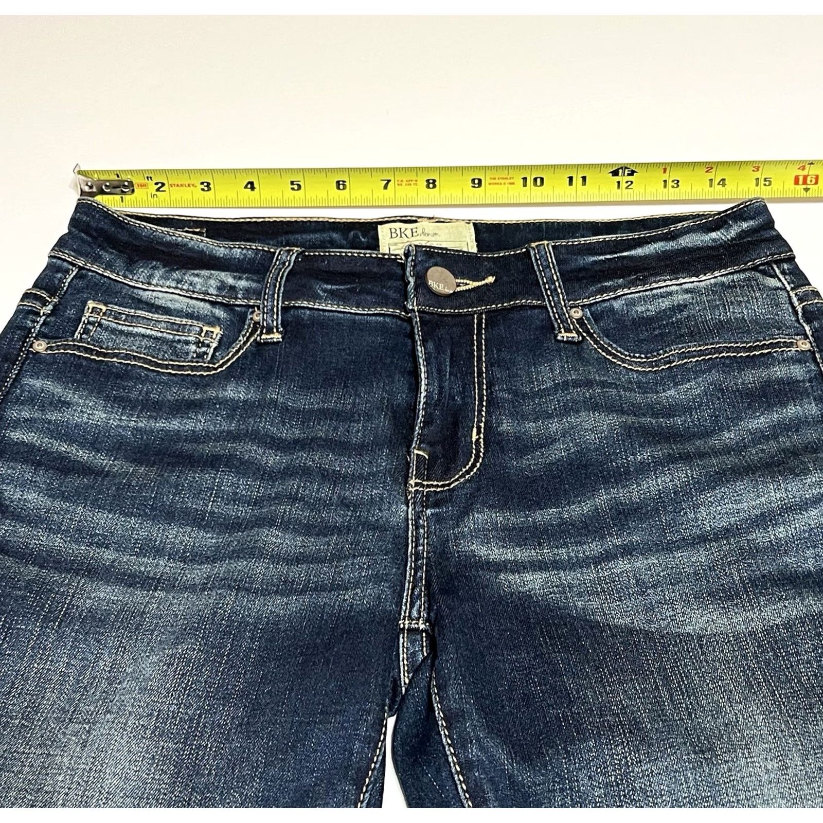 BKE BKE Payton Skinny Stretch Mid Rise Dark Wash Jeans Women’s 30x31.5 Regular Denim Cotton Polyester Spandex 5-Pocket Size 30" / US 8 / IT 44 - 3 Thumbnail