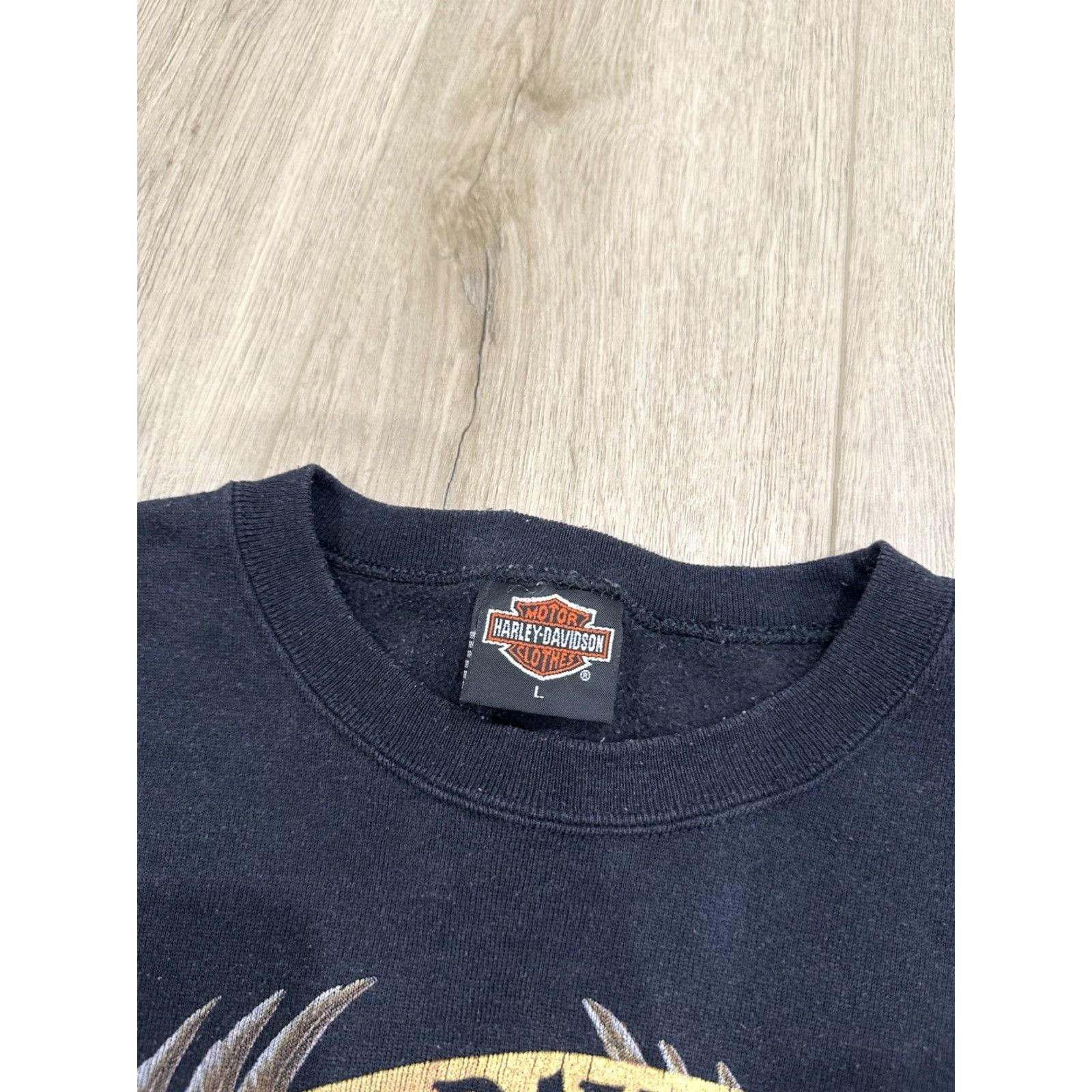 Harley Davidson VINTAGE Harley-Davidson 3D Emblem Sweatshirt Large Black Mens Crewneck Graphic Print 90s USA Eagle Heavyweight US Smooth Cotton Size US L / EU 52-54 / 3 - 6 Thumbnail