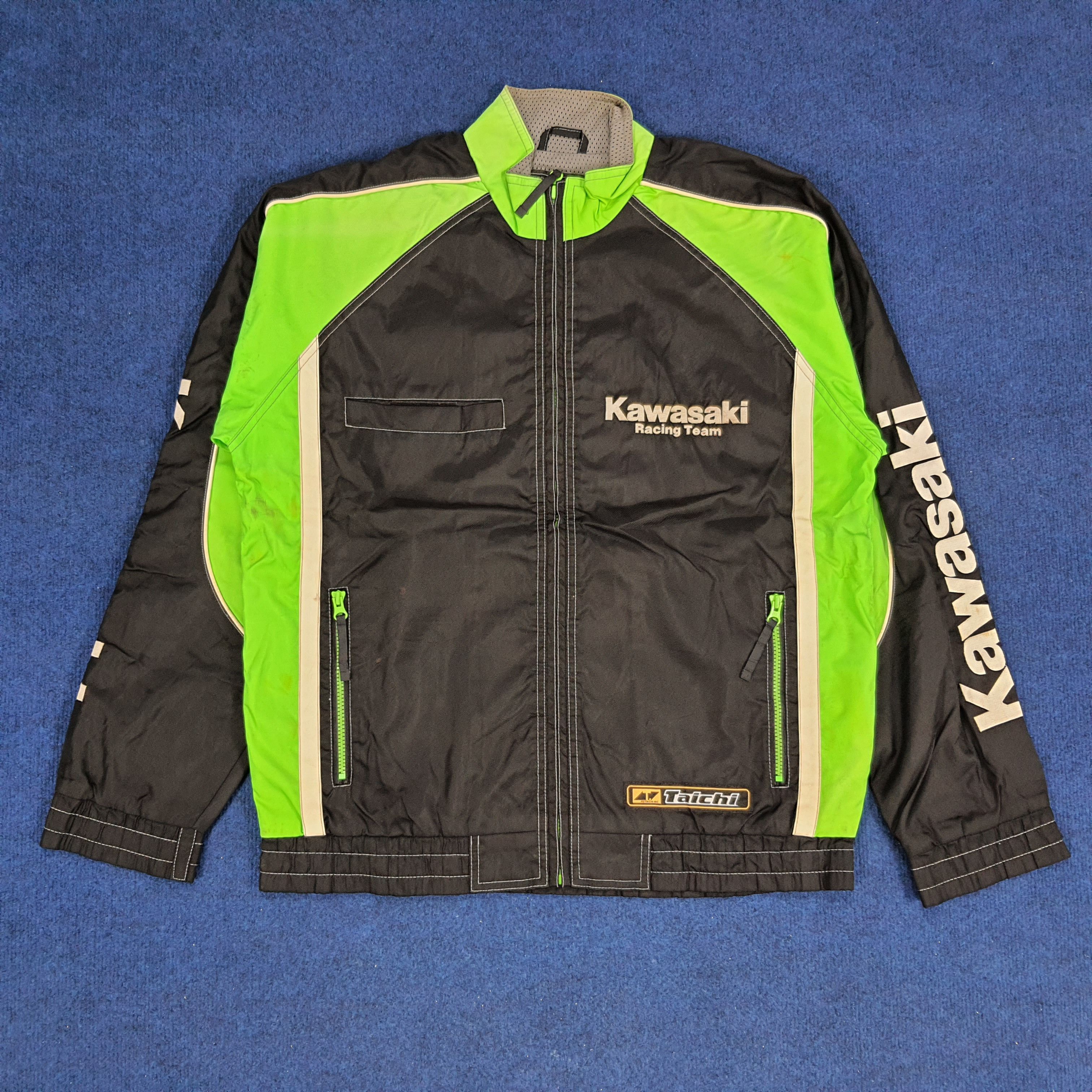 Japanese Brand × Vintage Vintage Kawasaki Racing Team Japanese Brand Bikers Jacket Size US L / EU 52-54 / 3 - 3 Thumbnail