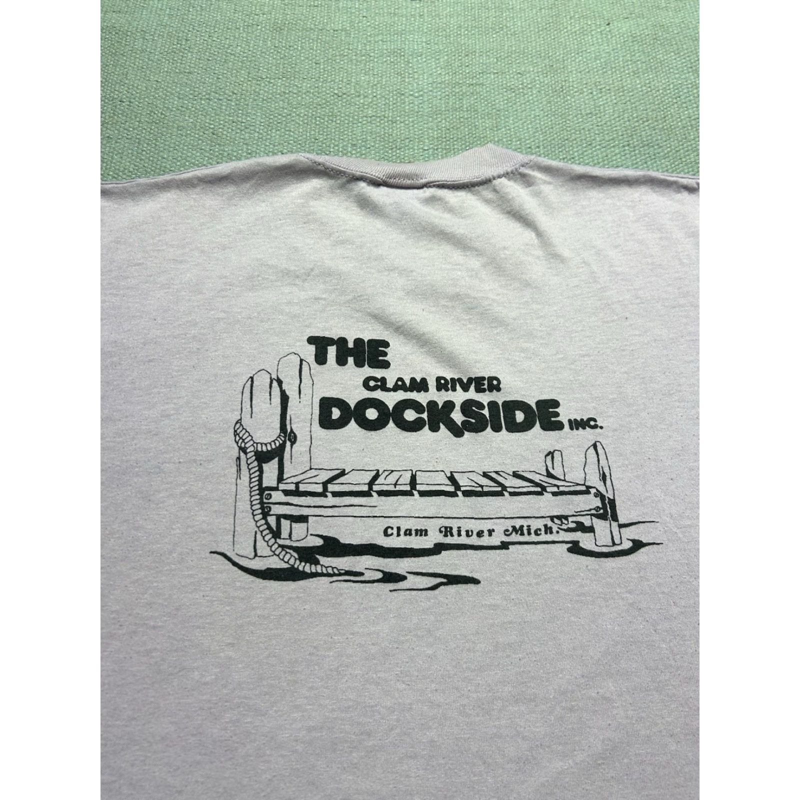 Jerzees VINTAGE 80s Jerzees T-Shirt the clam river dockside Michigan restaurant Purple Large Men Size US L / EU 52-54 / 3 - 2 Thumbnail