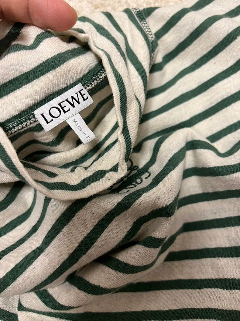 Loewe LOEWE Green stripe logo small high collar cotton undergarm Size S / US 4 / IT 40 - 3 Thumbnail
