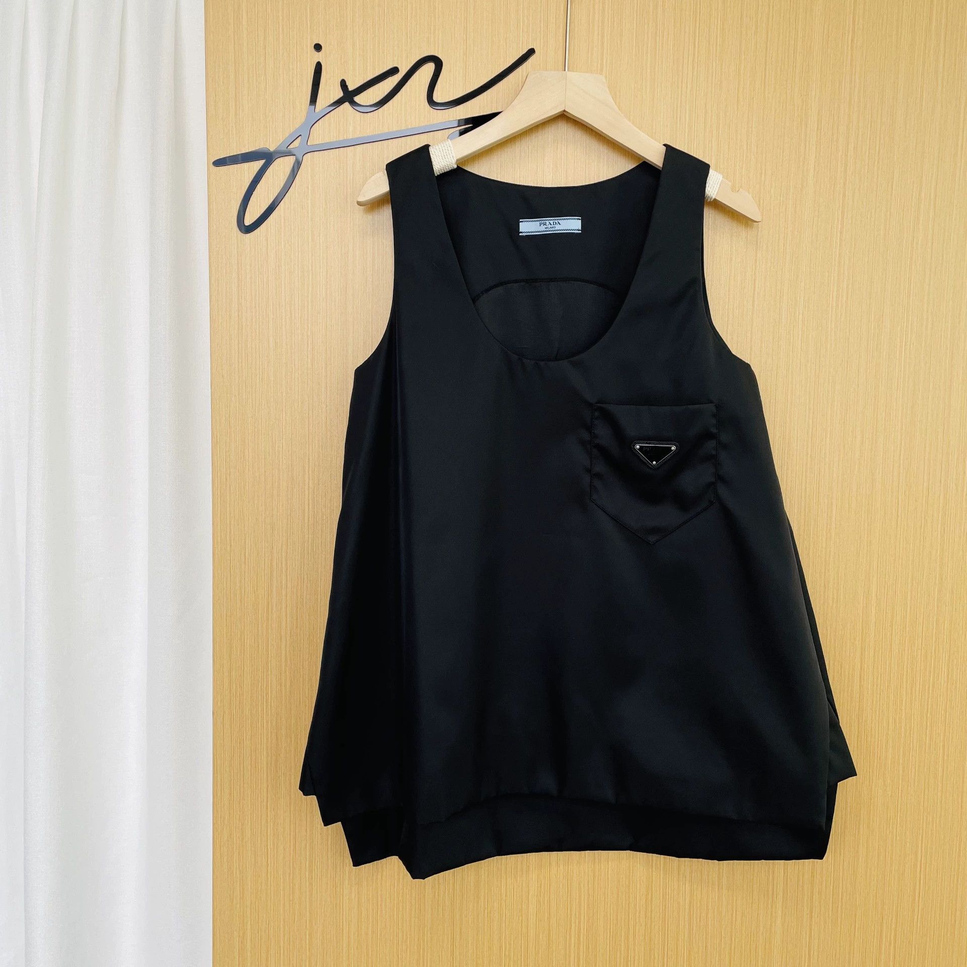 Prada Prada Women's Black Nylon Triangle Logo Dress 38 Size XS / US 0-2 / IT 36-38 - 2 Thumbnail