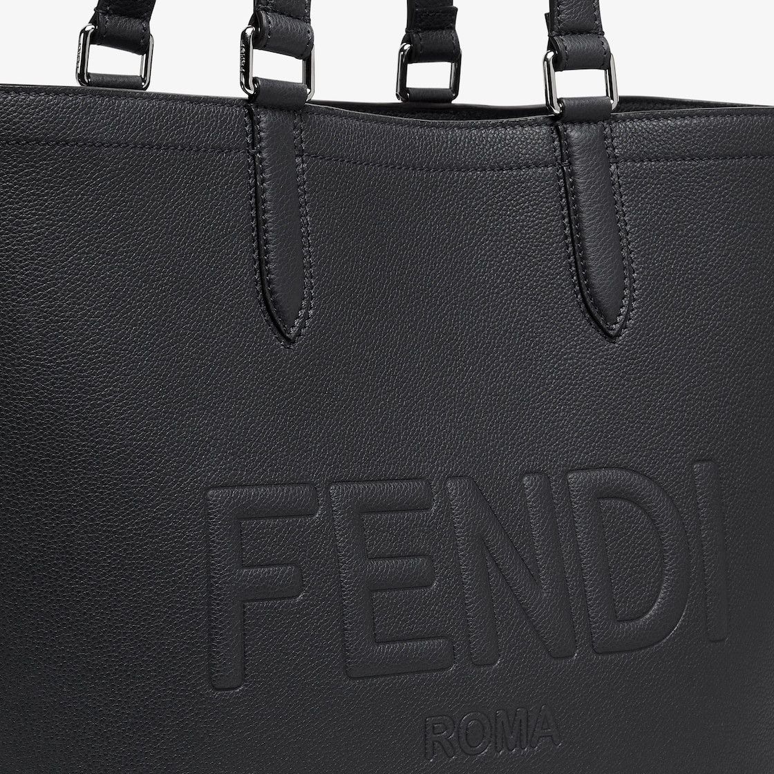 Fendi o1s1wg110925 Size:OS/Fendi Roma Leather Shopper in Black Size ONE SIZE - 5 Thumbnail