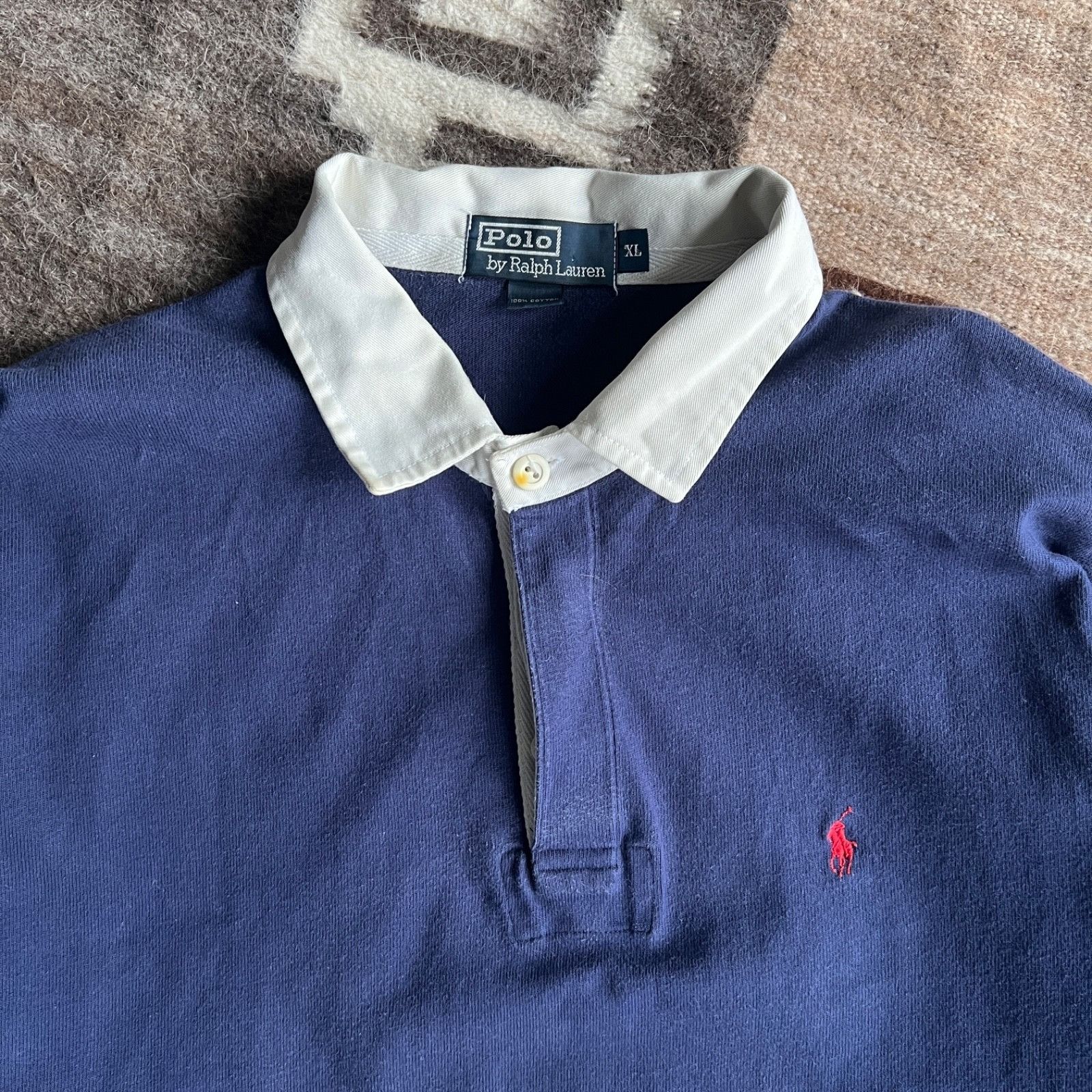 Polo Ralph Lauren Polo Ralph Lauren Vintage Rugby Longsleeve Polo Shirt 9894AC Size US XL / EU 56 / 4 - 2 Thumbnail