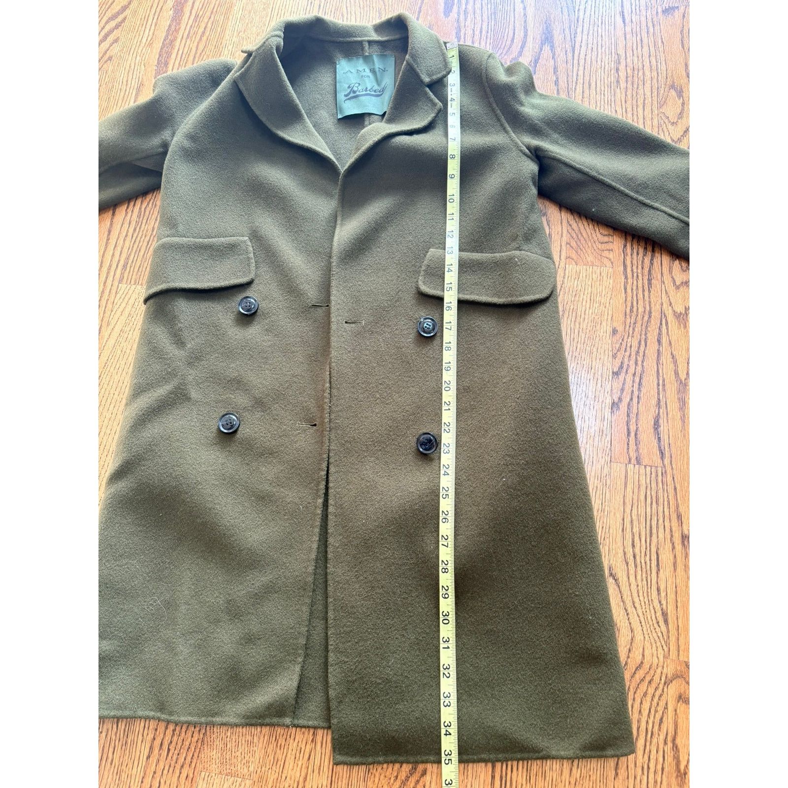 Acne Studios Amen x for Barbed Italy 100% Wool Coat Olive Green S Size S / US 4 / IT 40 - 6 Thumbnail