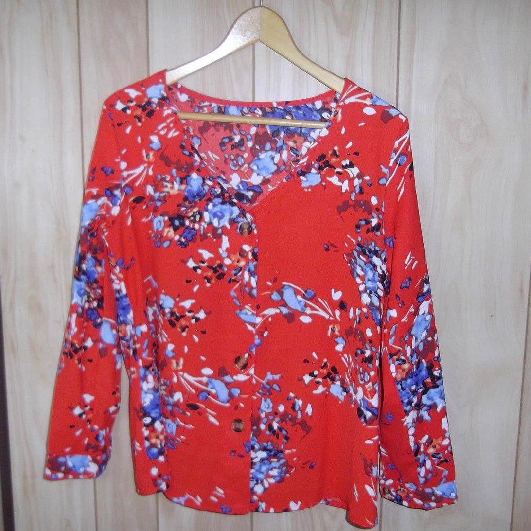 Other Floral Button-Down Round Neck 3/4 Sleeve Sheer Top S Size S / US 4 / IT 40 - 1 Thumbnail