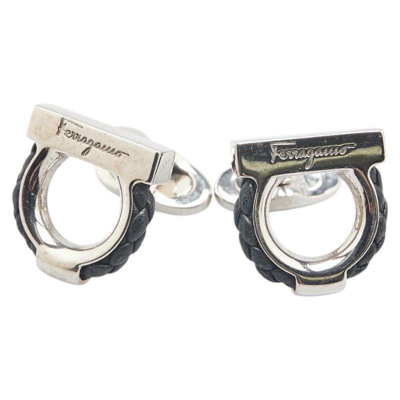 Salvatore Ferragamo Salvatore Ferragamo Gancini Metal Leather Cufflinks Metal Cufflinks DUTY FREE for USA