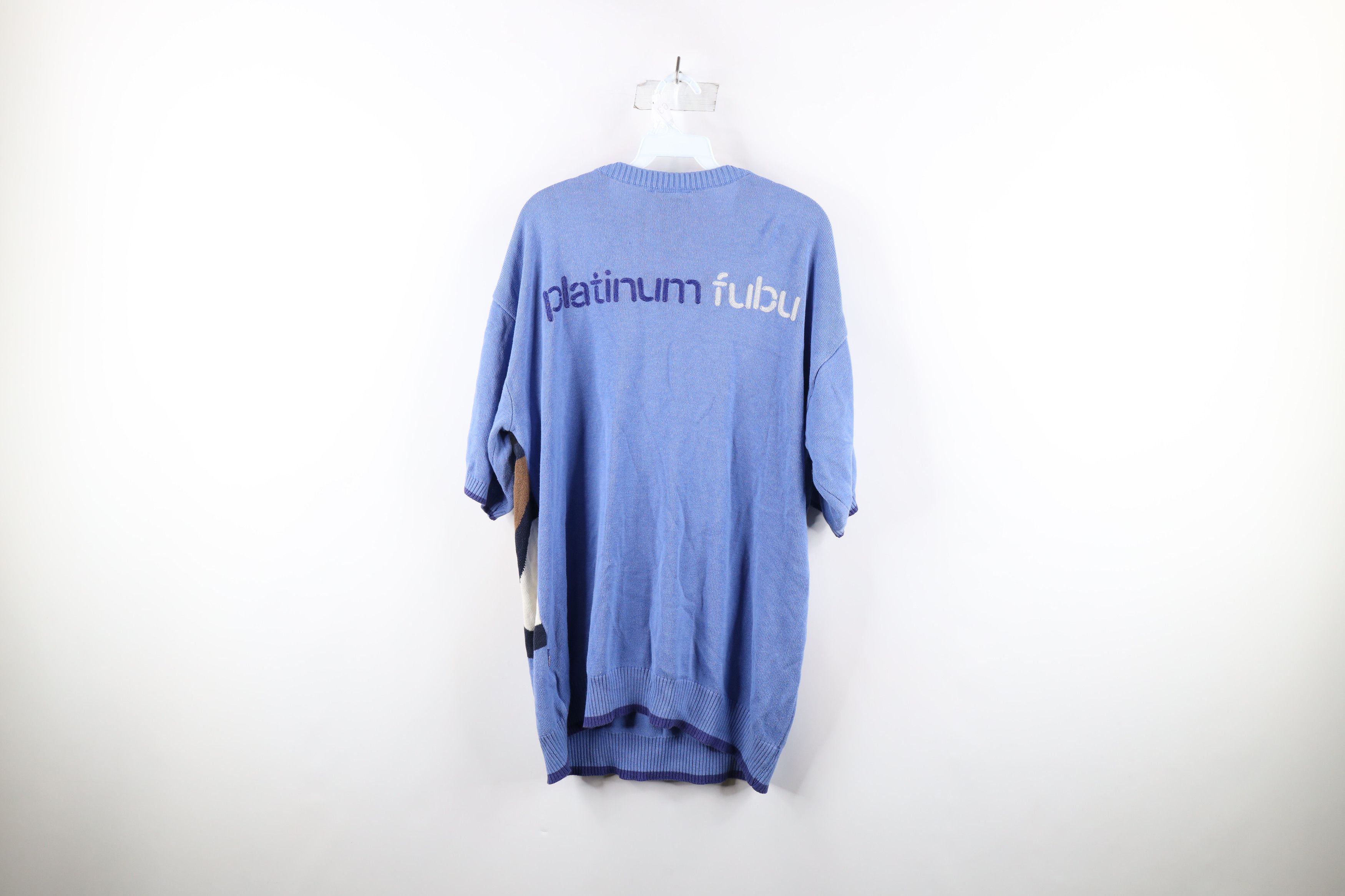 Fubu × Vintage Vintage 90s FUBU Albert and the Junkyard Gang Knit Sweater Size US XXL / EU 58 / 5 - 11 Thumbnail