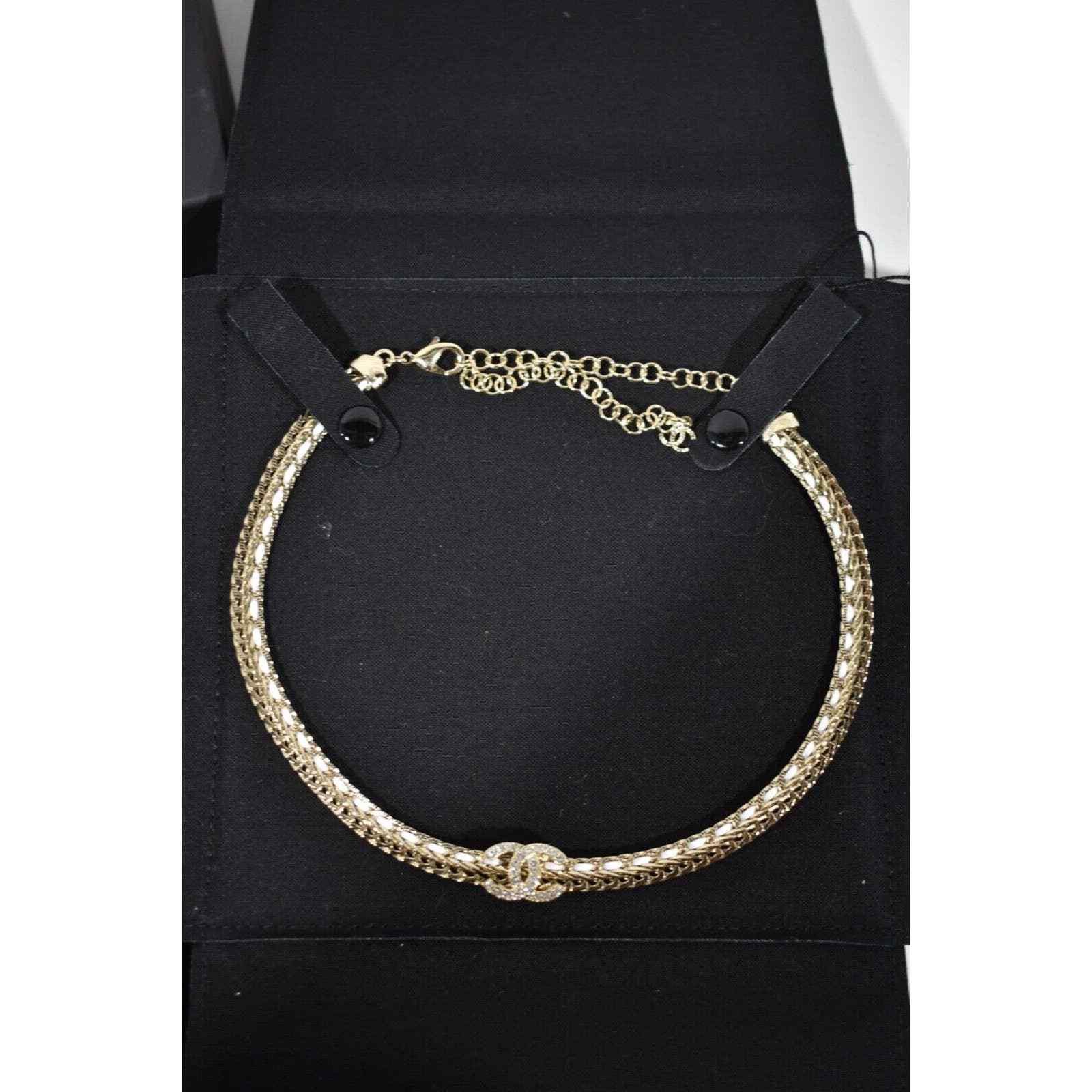 Chanel Chanel 22S Gold White Chain Crystal Adjustable Necklace Size ONE SIZE - 5 Thumbnail