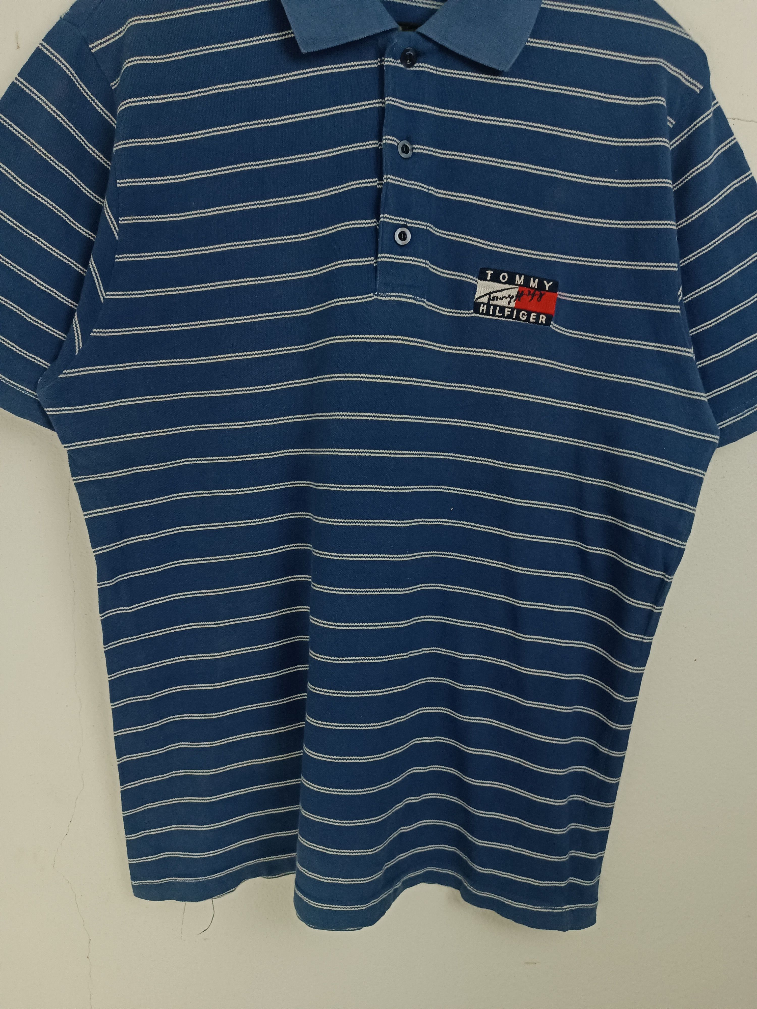 Tommy Hilfiger VINTAGE TOMMY HILFIGER STRIPE POLOS VERY RARE BLUE Size US M / EU 48-50 / 2 - 6 Thumbnail